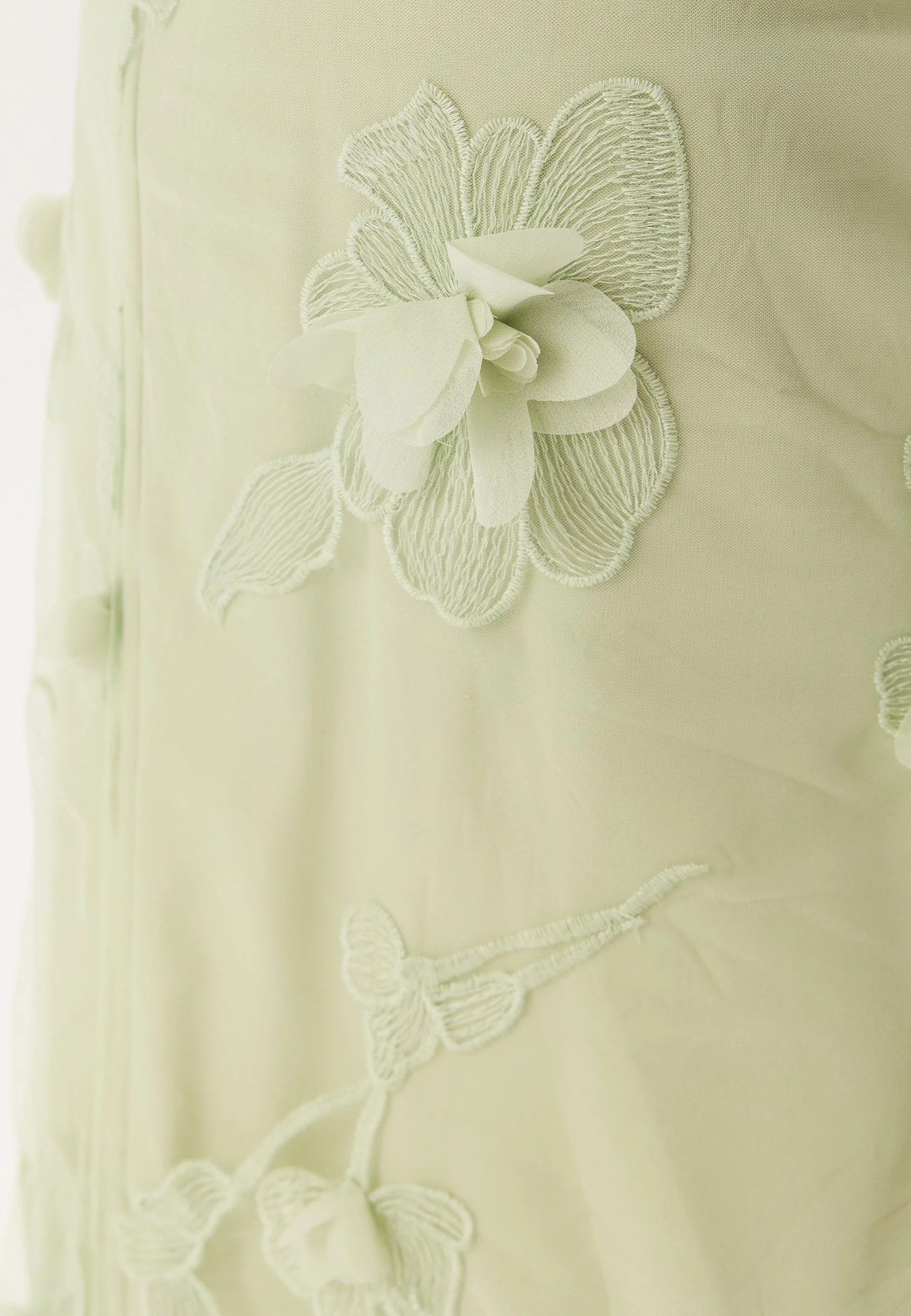 3D Floral Straight Ankle Skirt - Image 4