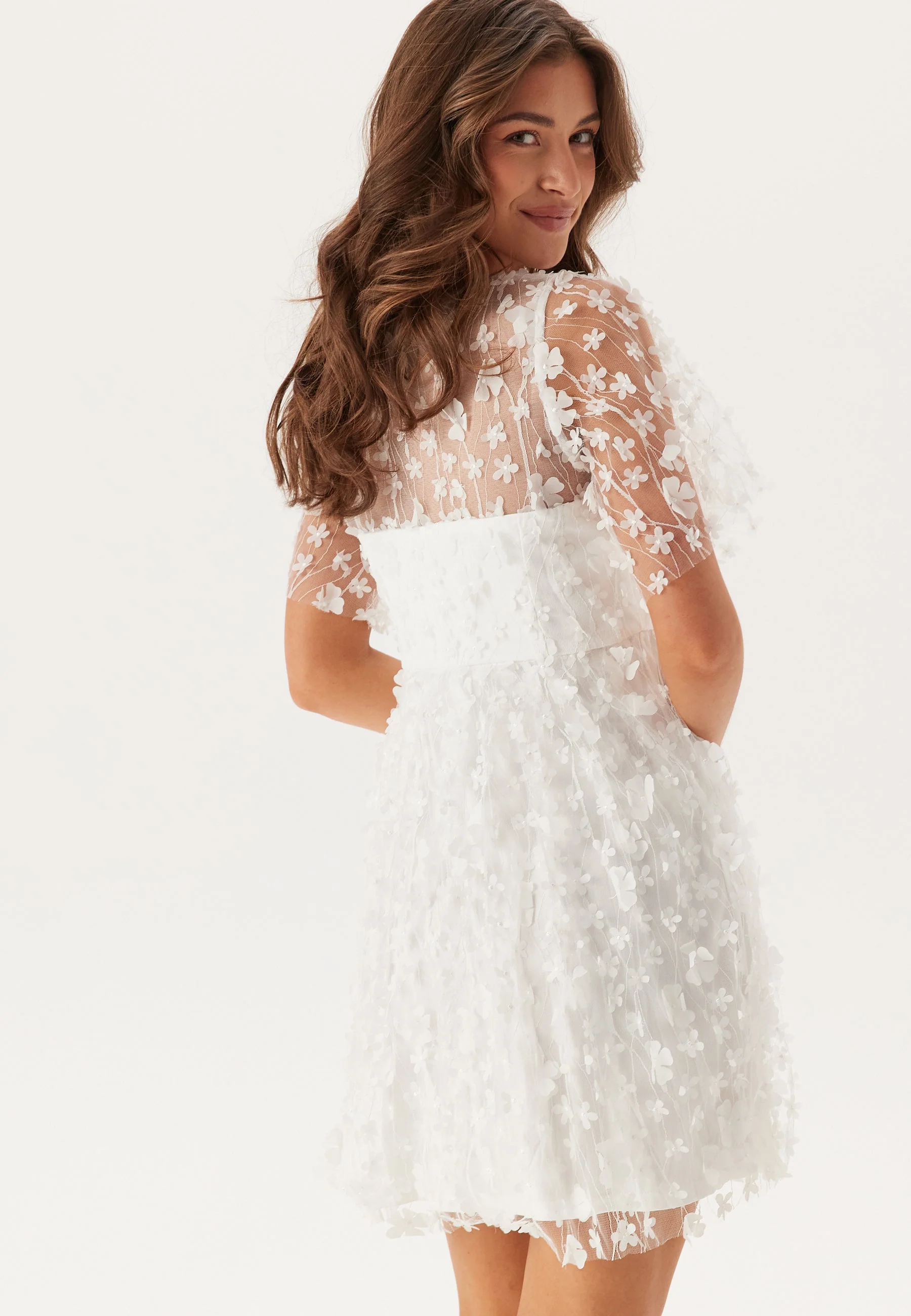 3D Floral V-neck Dress - Image 4