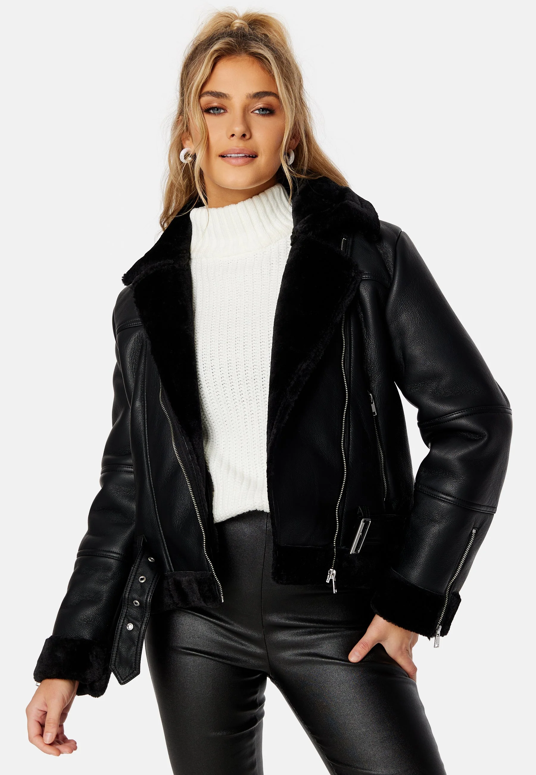 Agnete Faux Leather Biker - Image 2