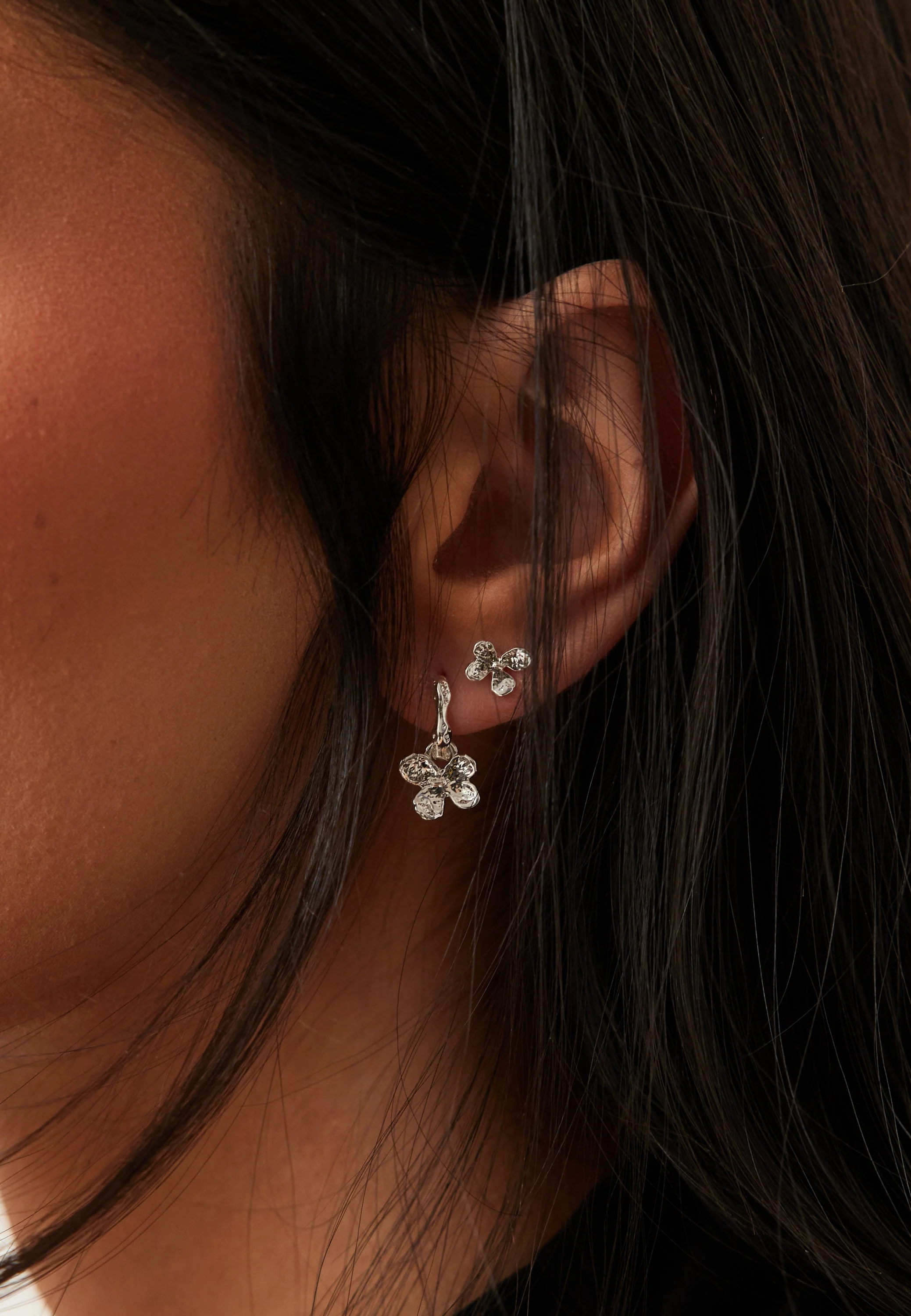 Ajani Earrings 2-in-1 Set, Silver