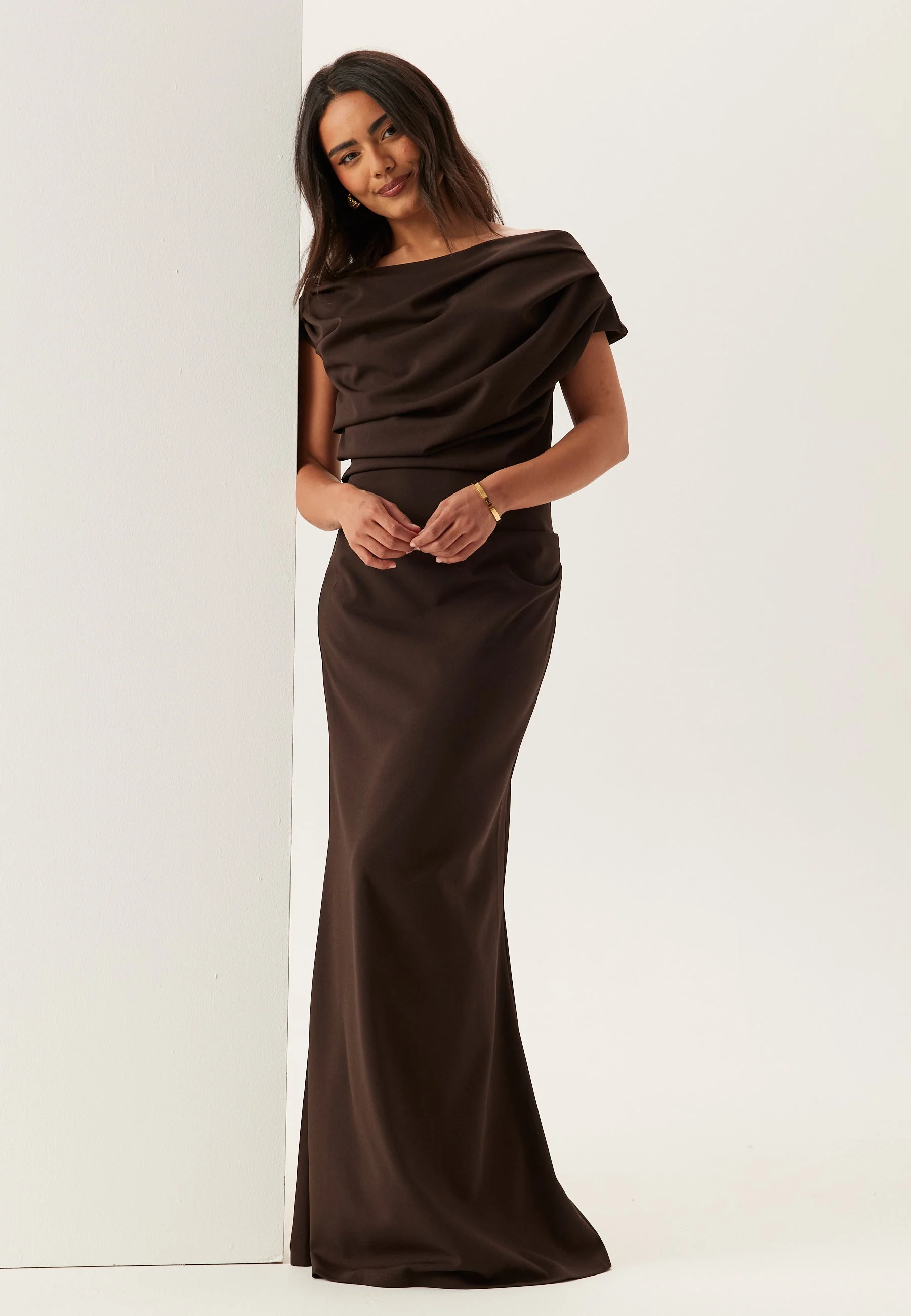 Asymmetric Draped Maxi Dress - Image 3