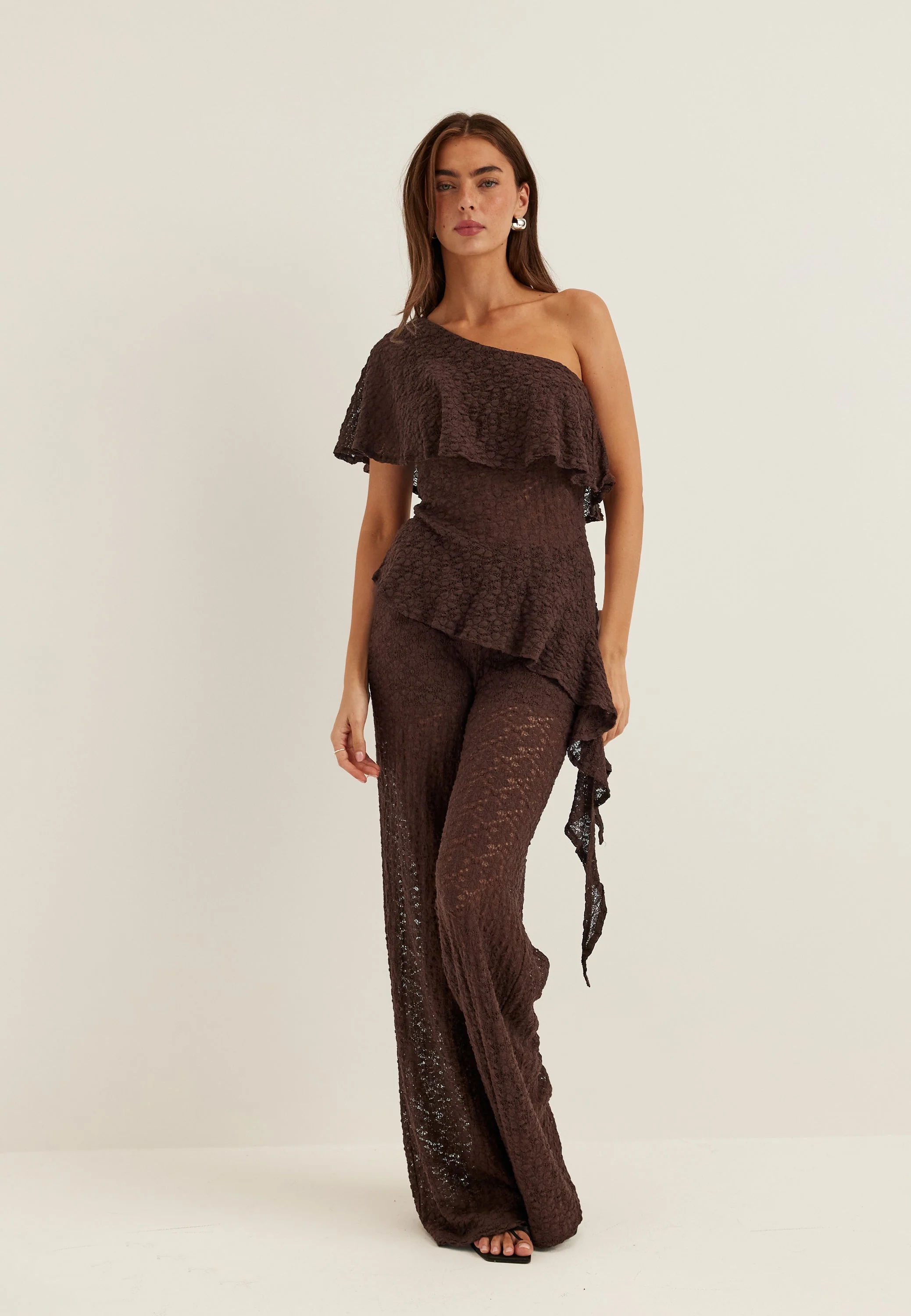 Asymmetric Frill Lace Top - Image 2
