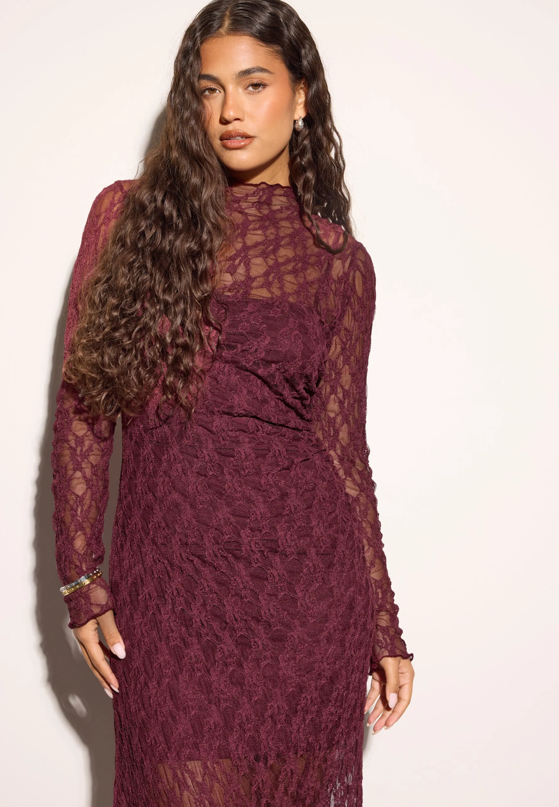 Asymmetric Lace Maxi Dress - Image 4