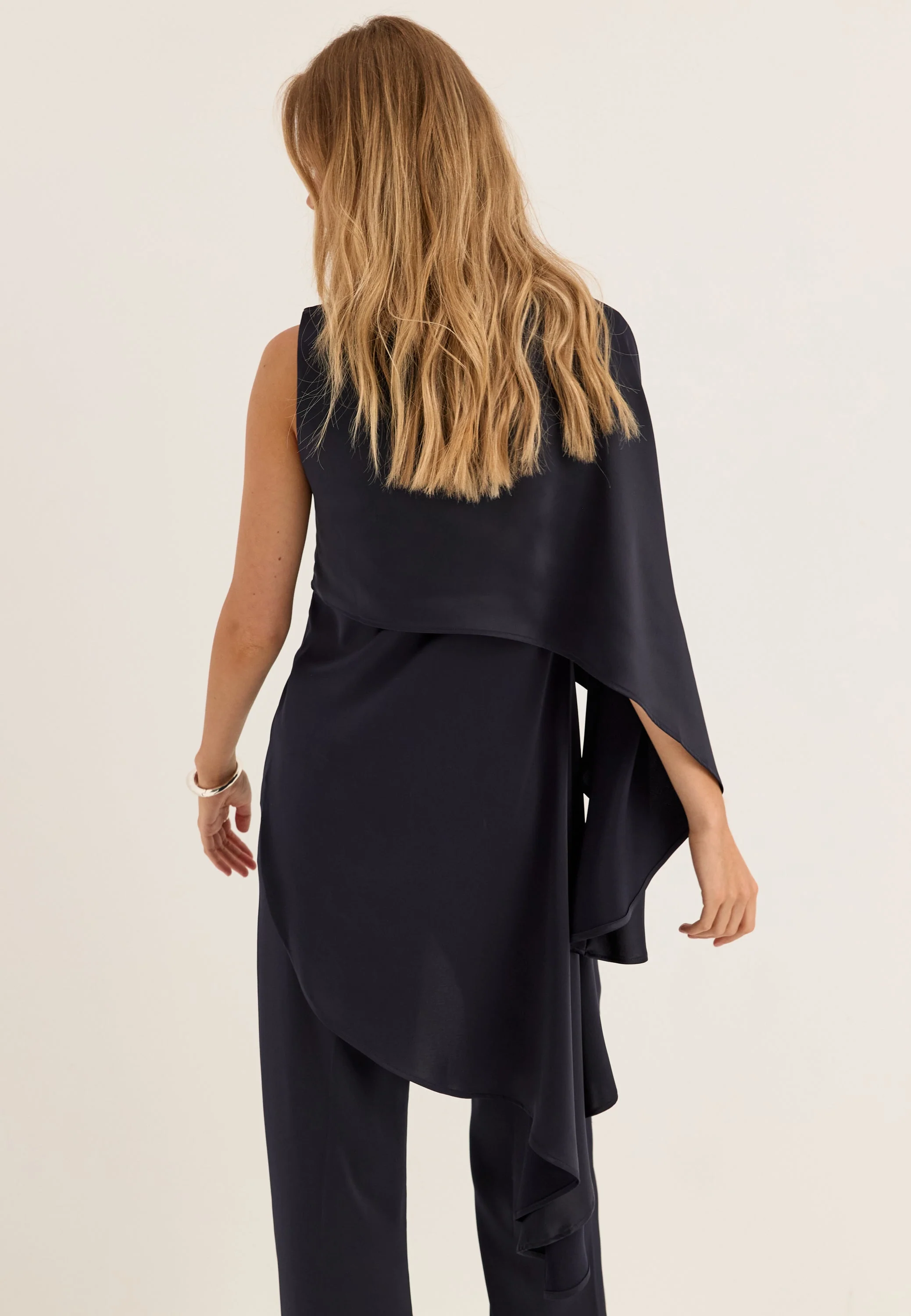 Asymmetric One Shoulder Satin Top - Image 5