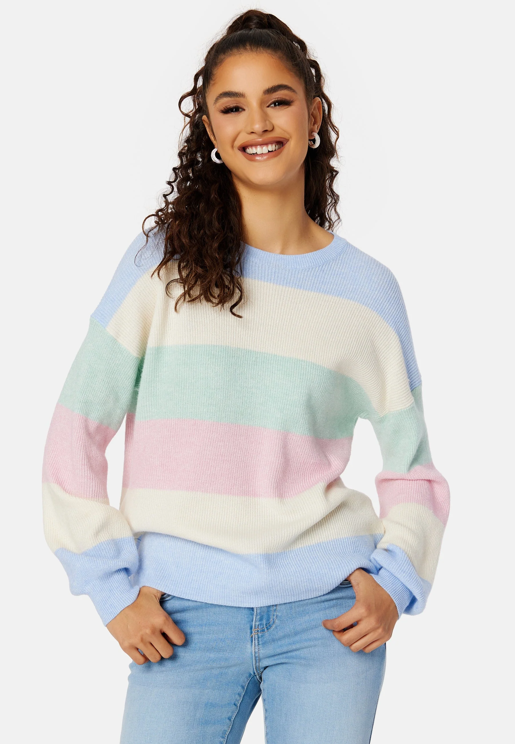Atia L/S Stripe Pullover Knt