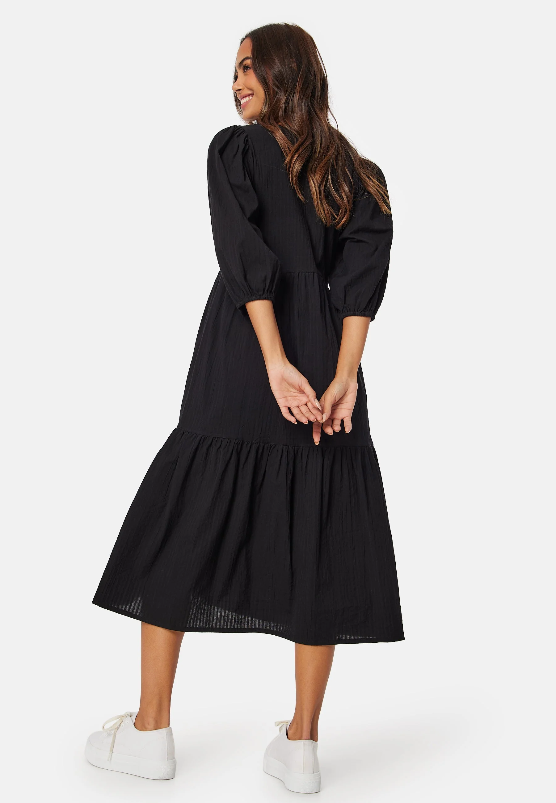 Balloon Sleeve Cotton Dress - Image 2