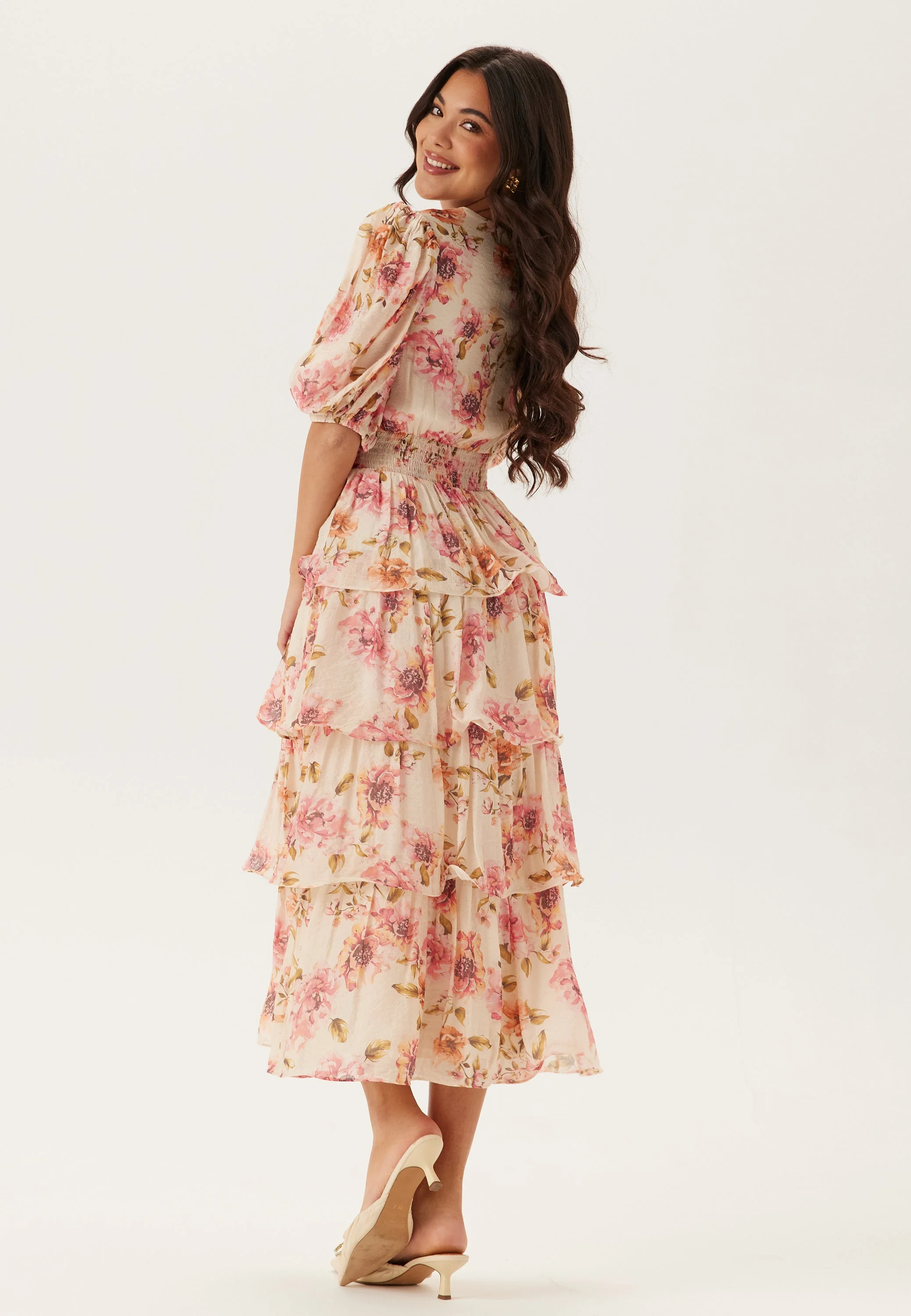 Balloon Sleeve Flounce Ankle Dress - Image 2