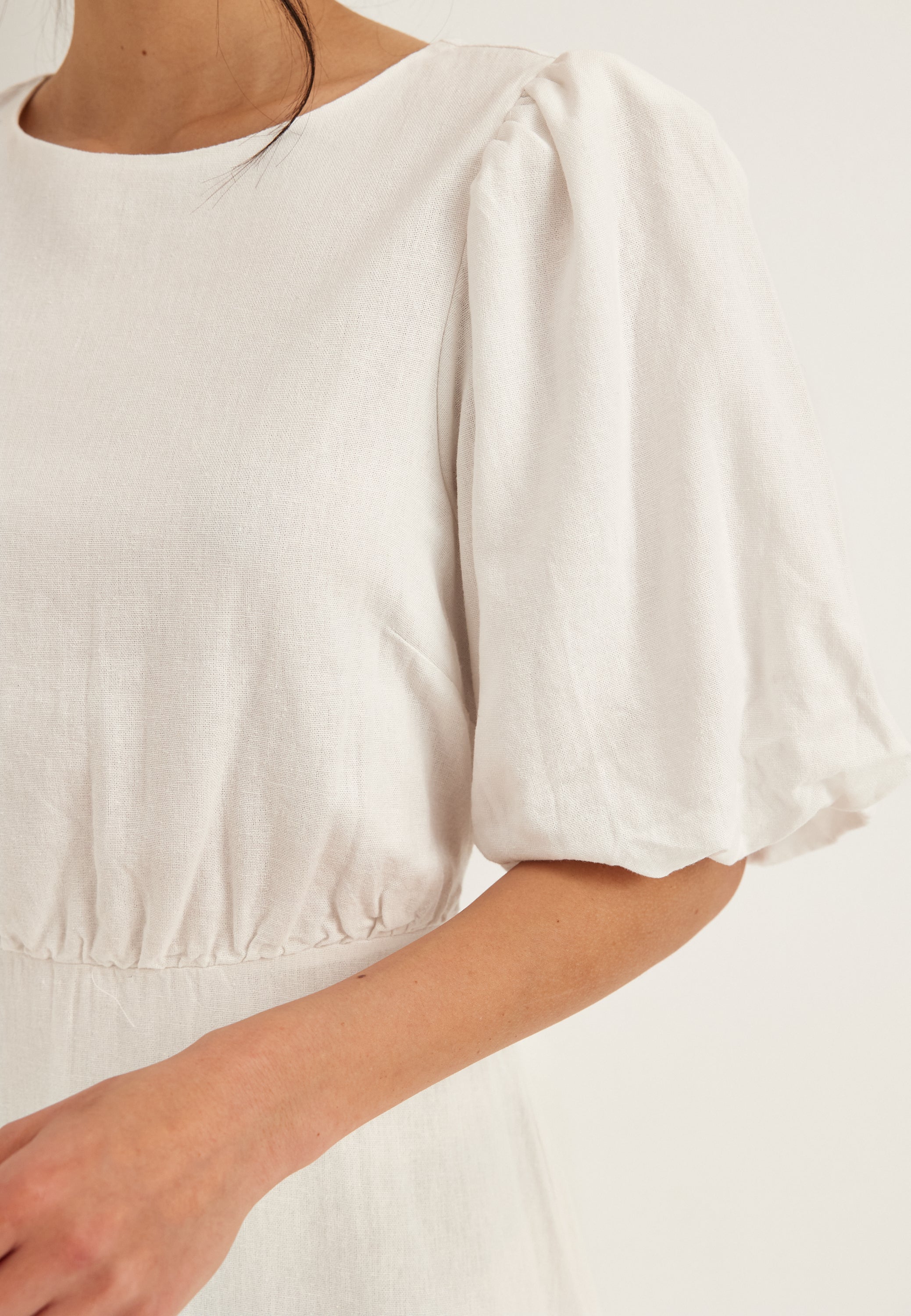 Balloon Sleeve Linen Maxi Dress - Image 5
