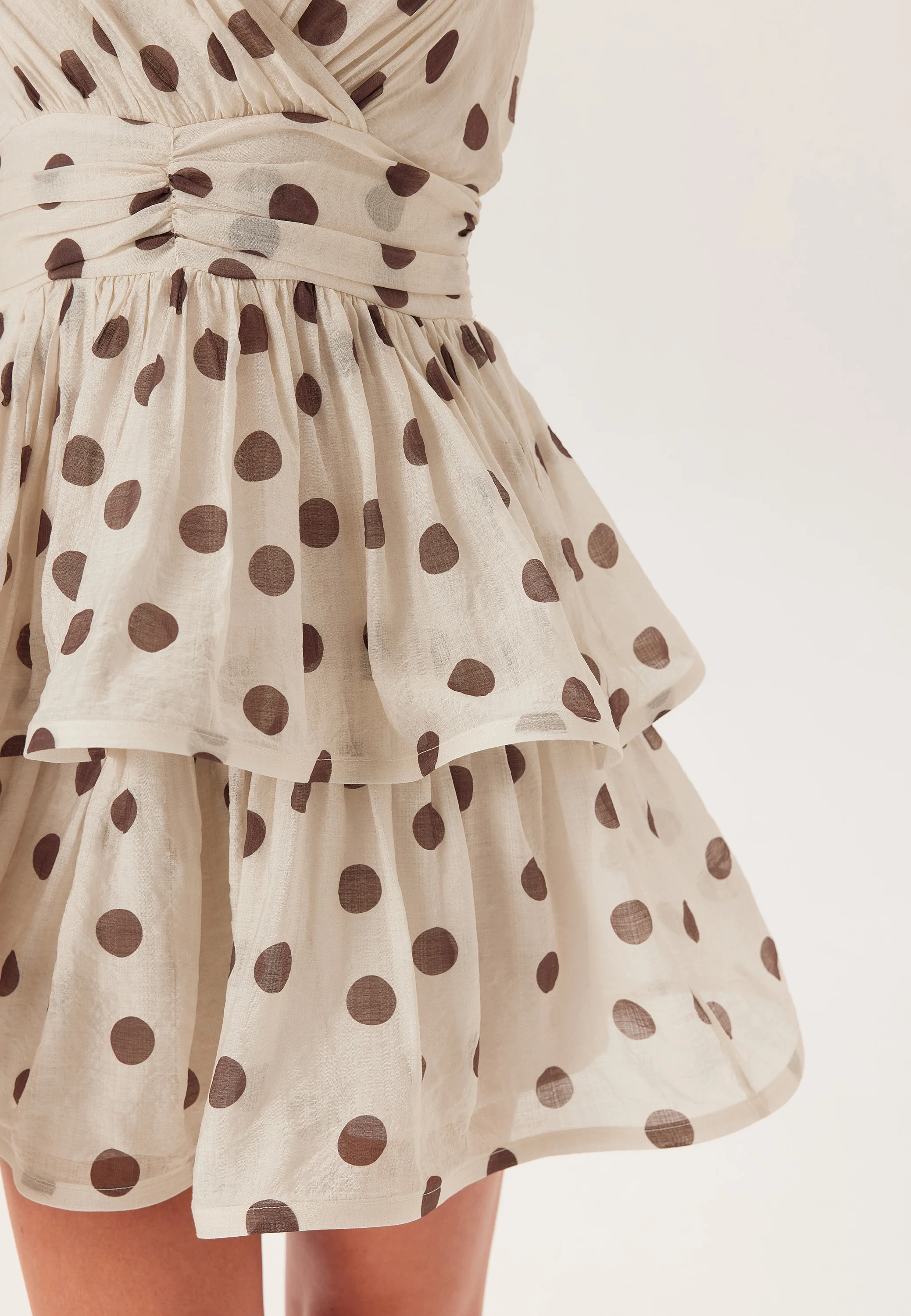 Balloon Sleeve Short Flounce Dress - Image 2