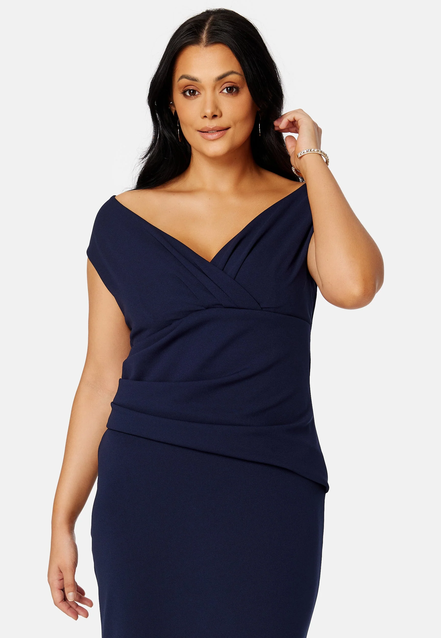 Bardot Pleat Maxi Dress - Image 3