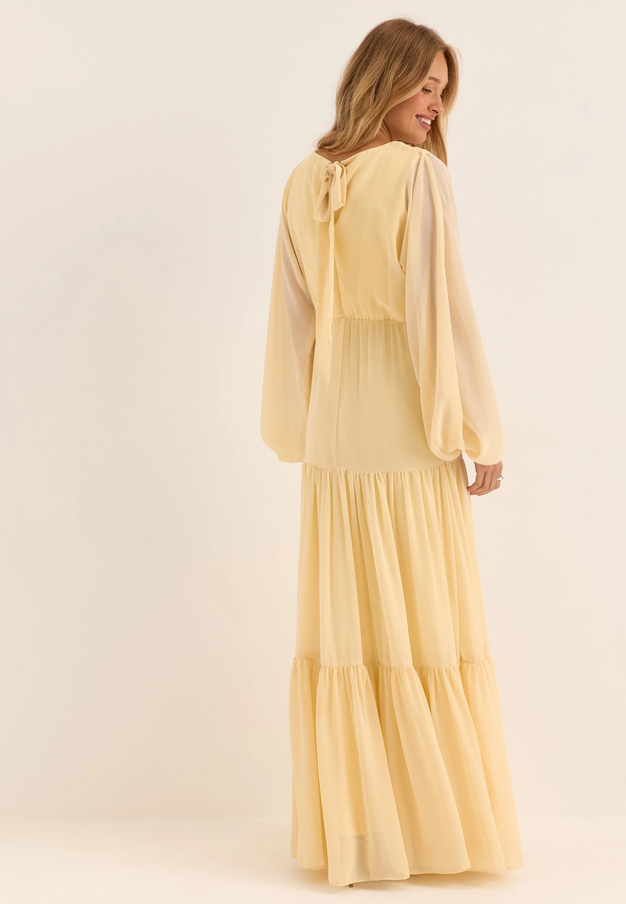 Batwing Chiffon Tiered Maxi Dress - Image 5
