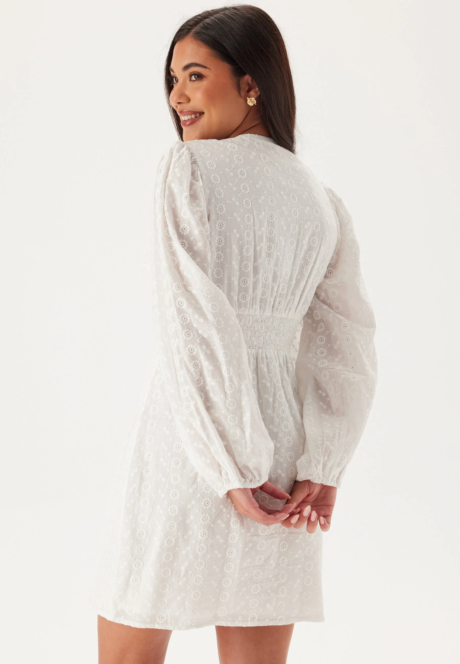 Broderie Anglaise Balloon Sleeve Dress - Image 2