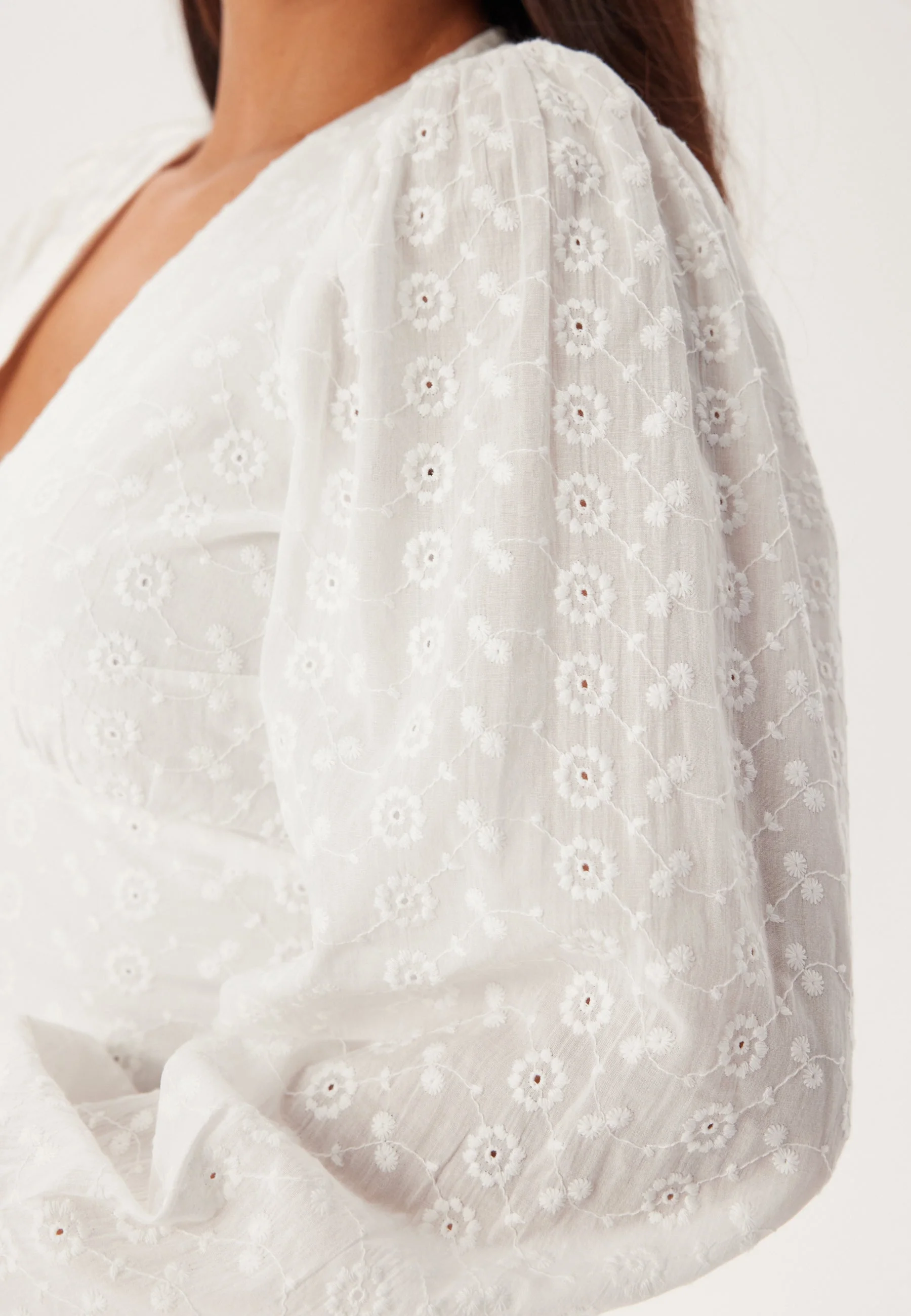 Broderie Anglaise Balloon Sleeve Dress - Image 3