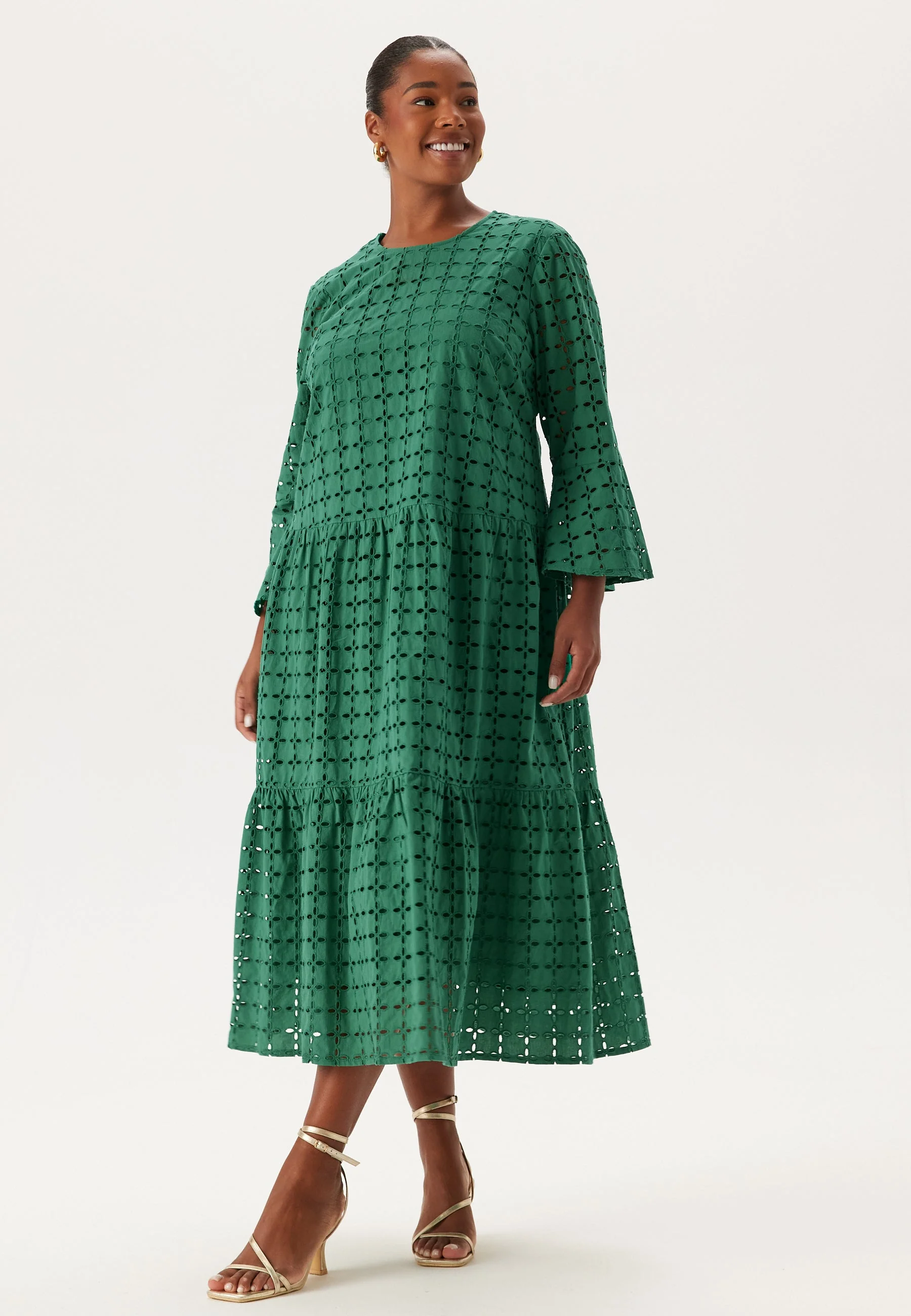 Broderie Anglaise Round Neck Dress - Image 6