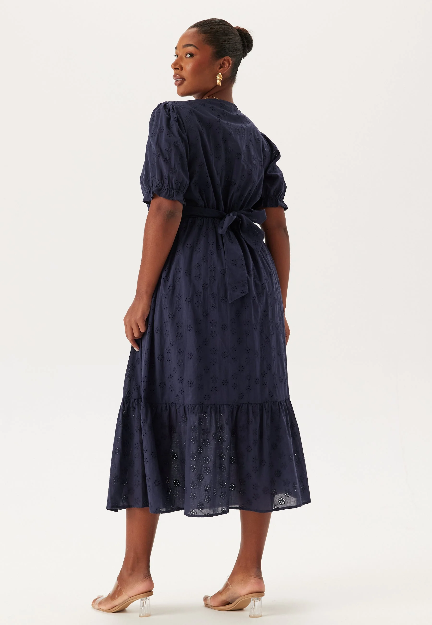 Broderie Anglaise V-Neck Dress - Image 6