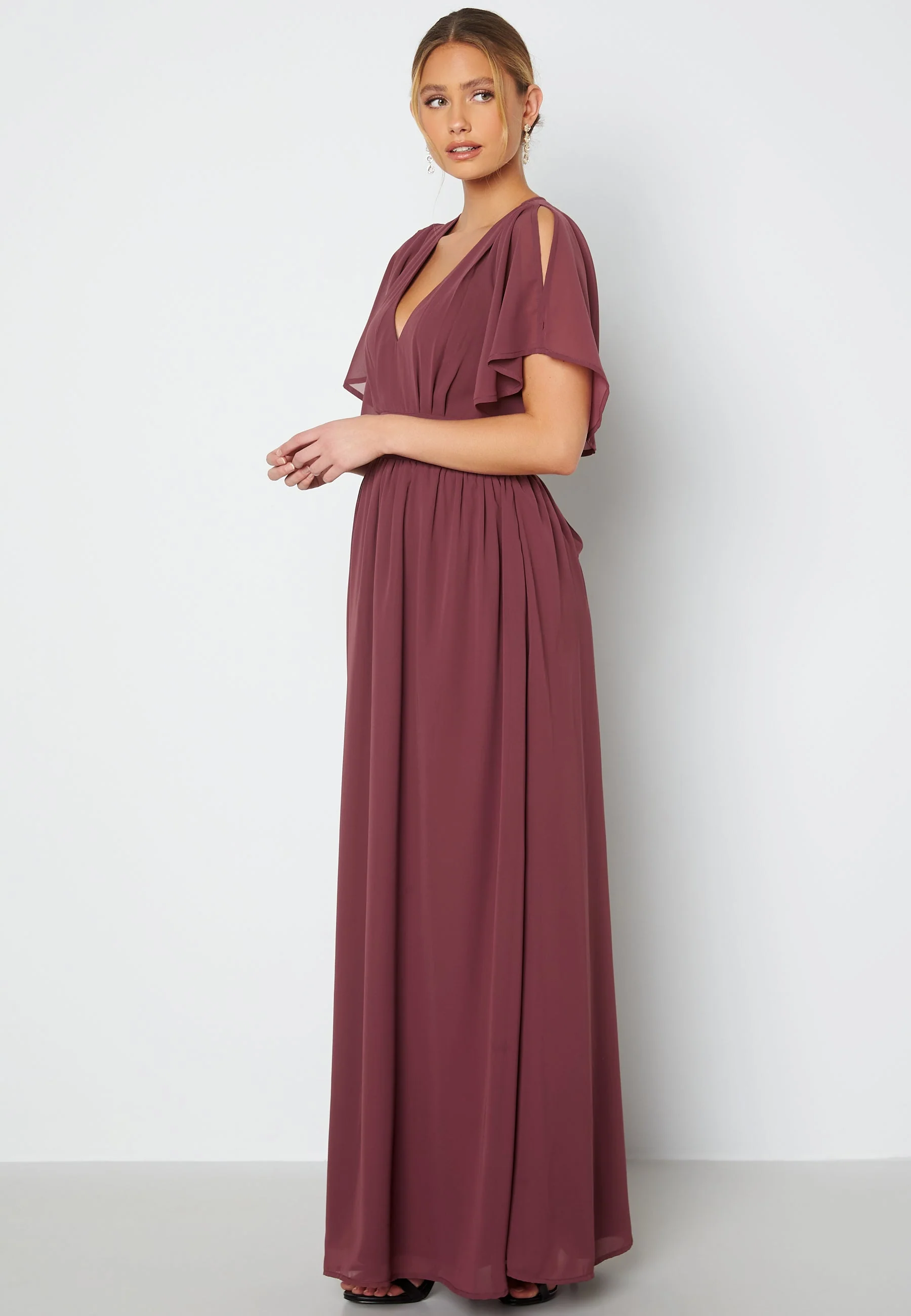 Butterfly Sleeve Chiffon Gown - Image 3