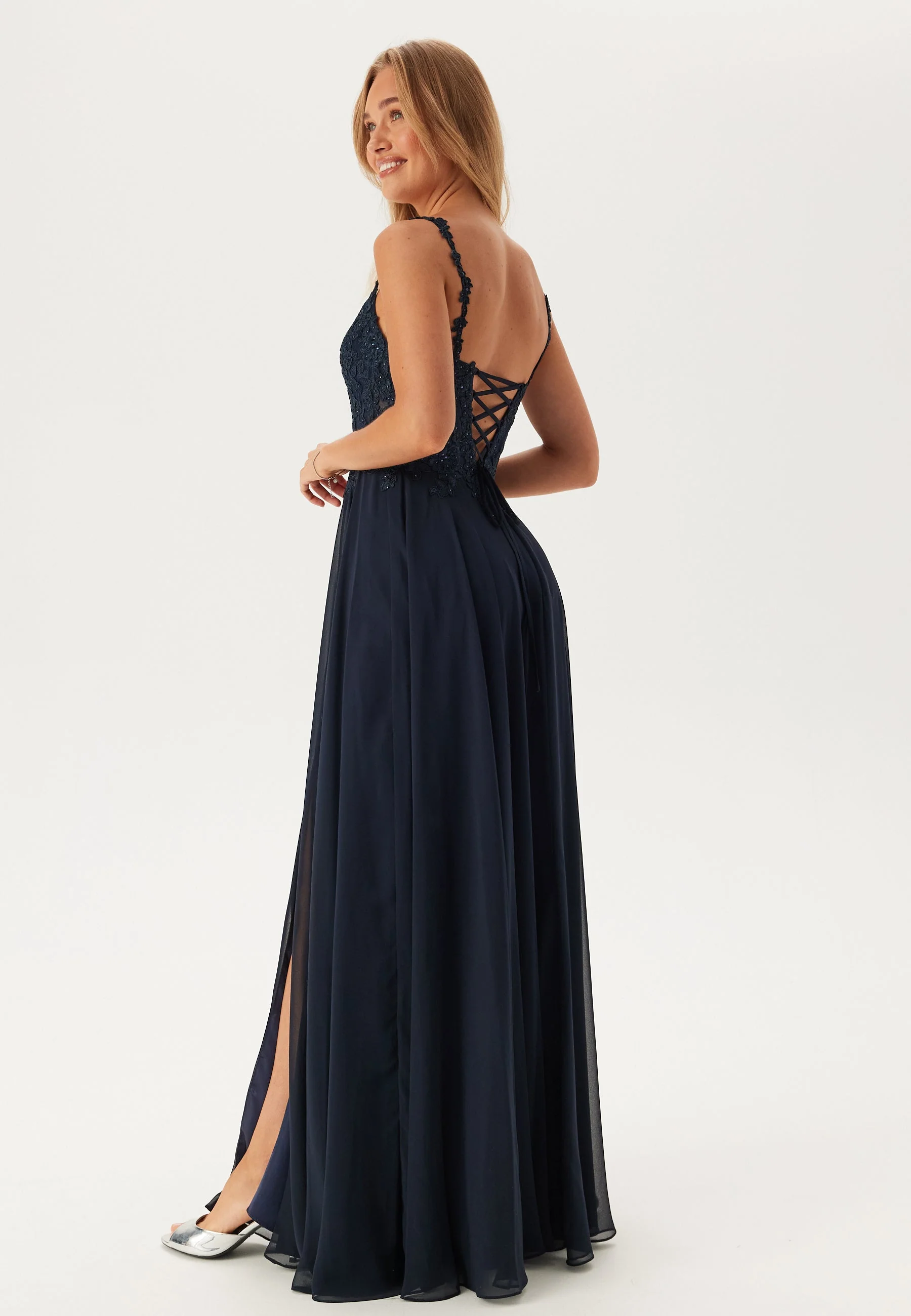 Chiffon Rhinestone Evening Dress - Image 5