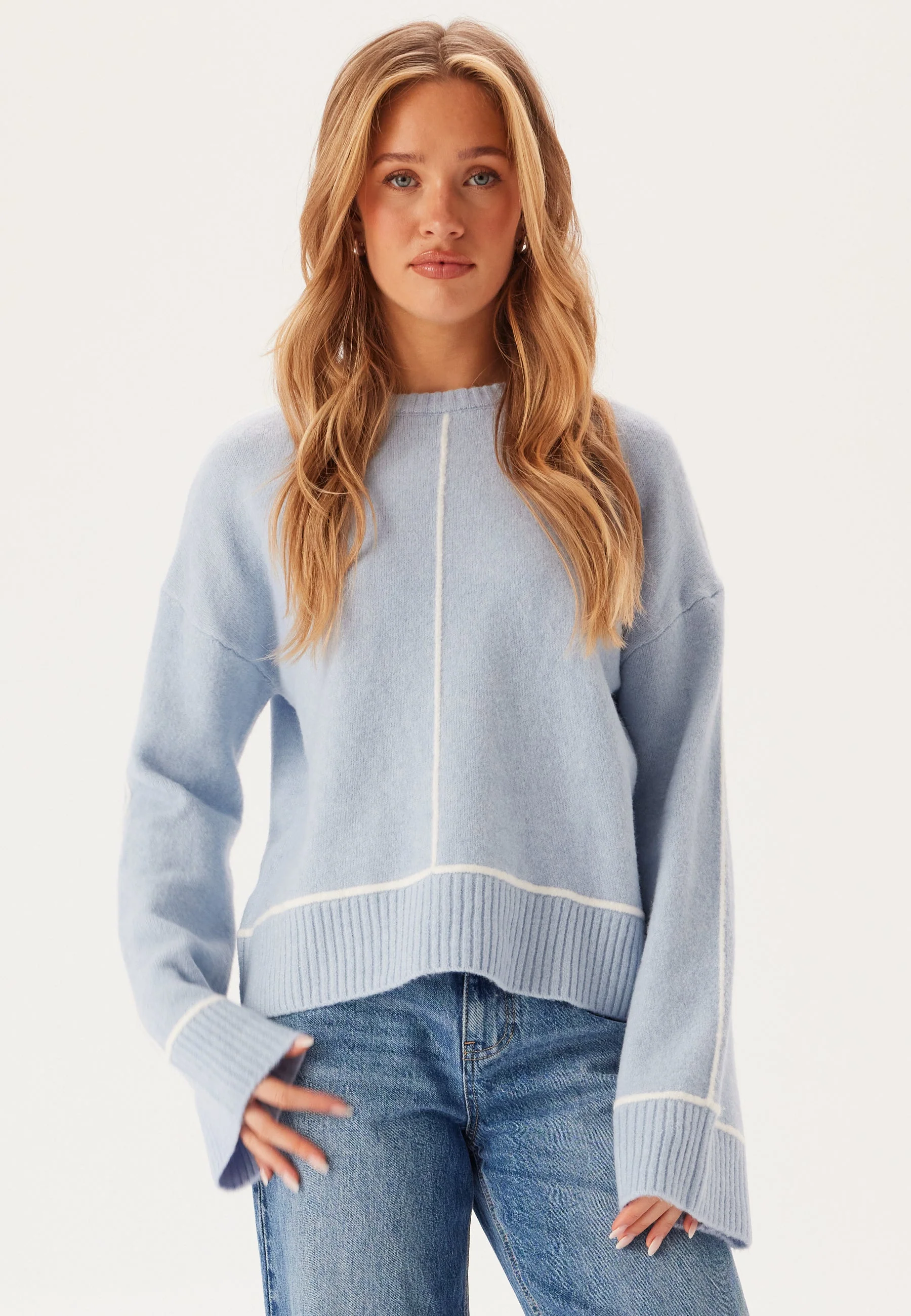 Contrast Stitch Knitted Sweater - Image 5