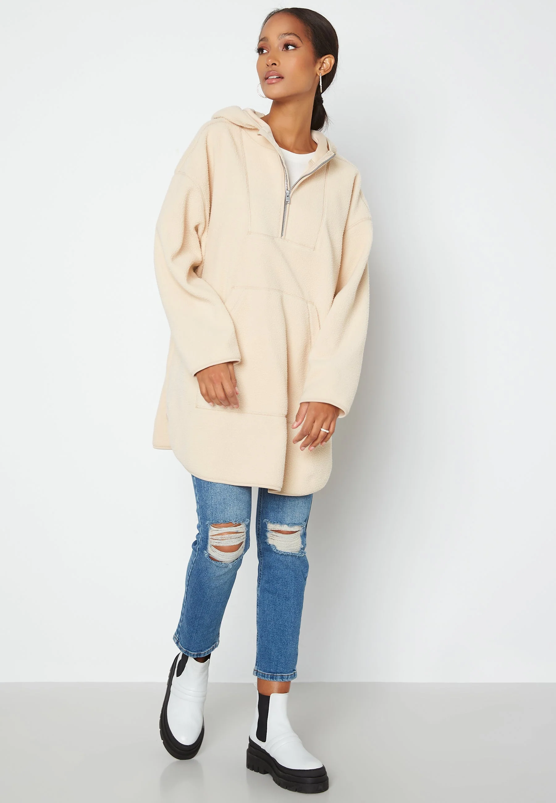 Cosy 7/8 Fleece Hoodie - Image 2