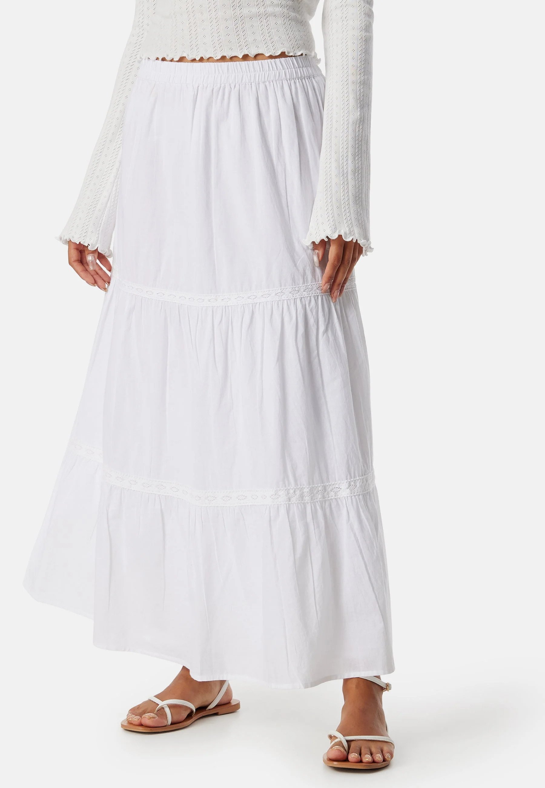 Cotton Maxi Flounce Skirt - Image 2