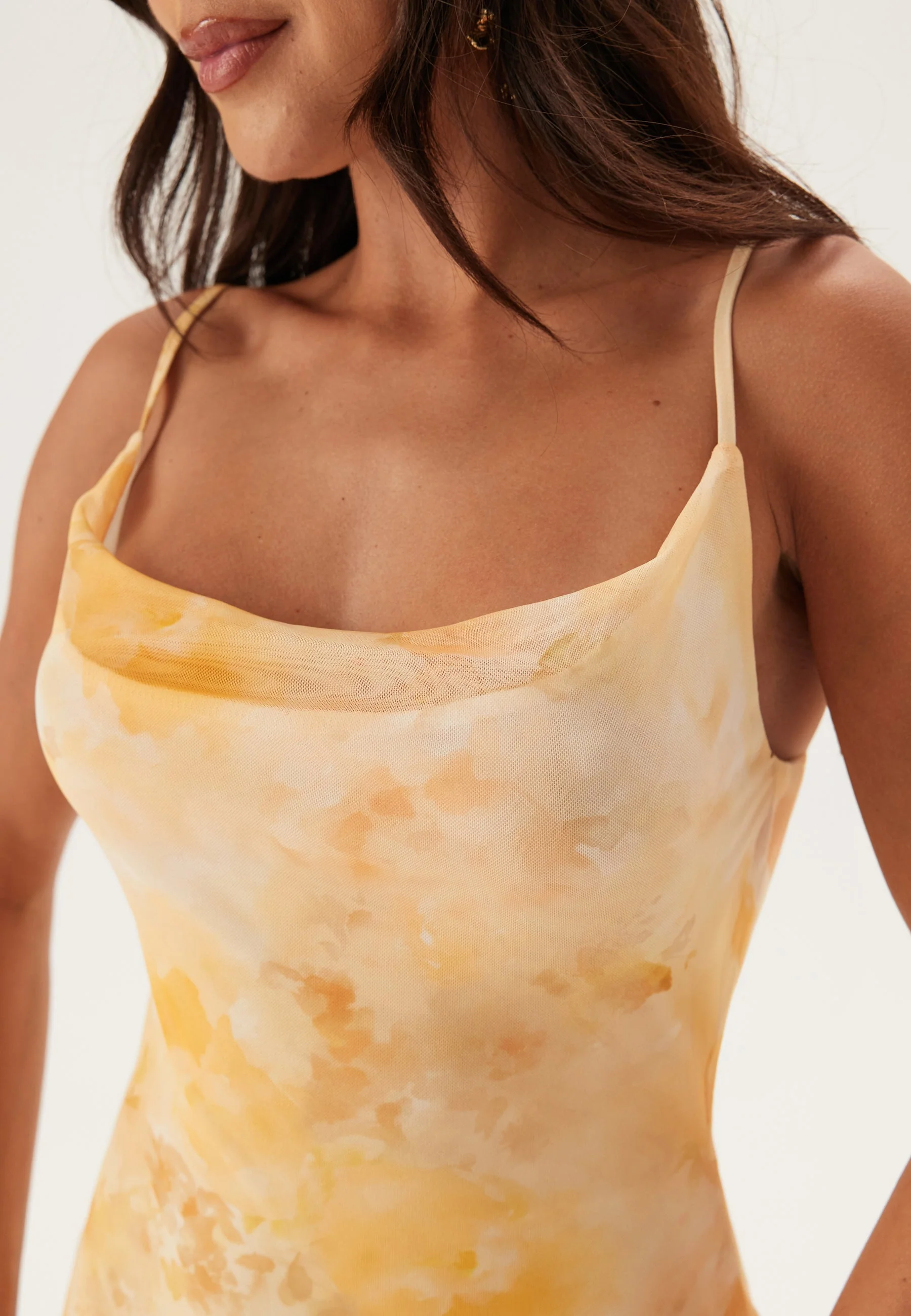 Cowl Neck Mesh Dress - Image 2