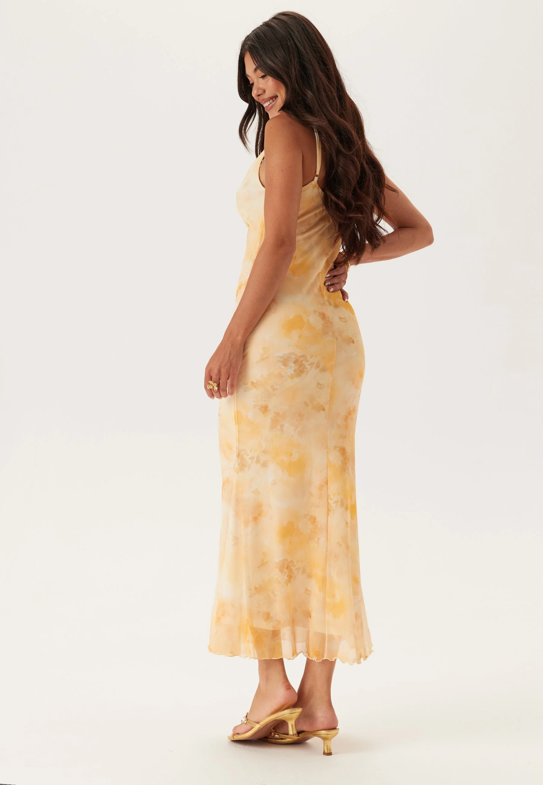 Cowl Neck Mesh Dress - Image 4