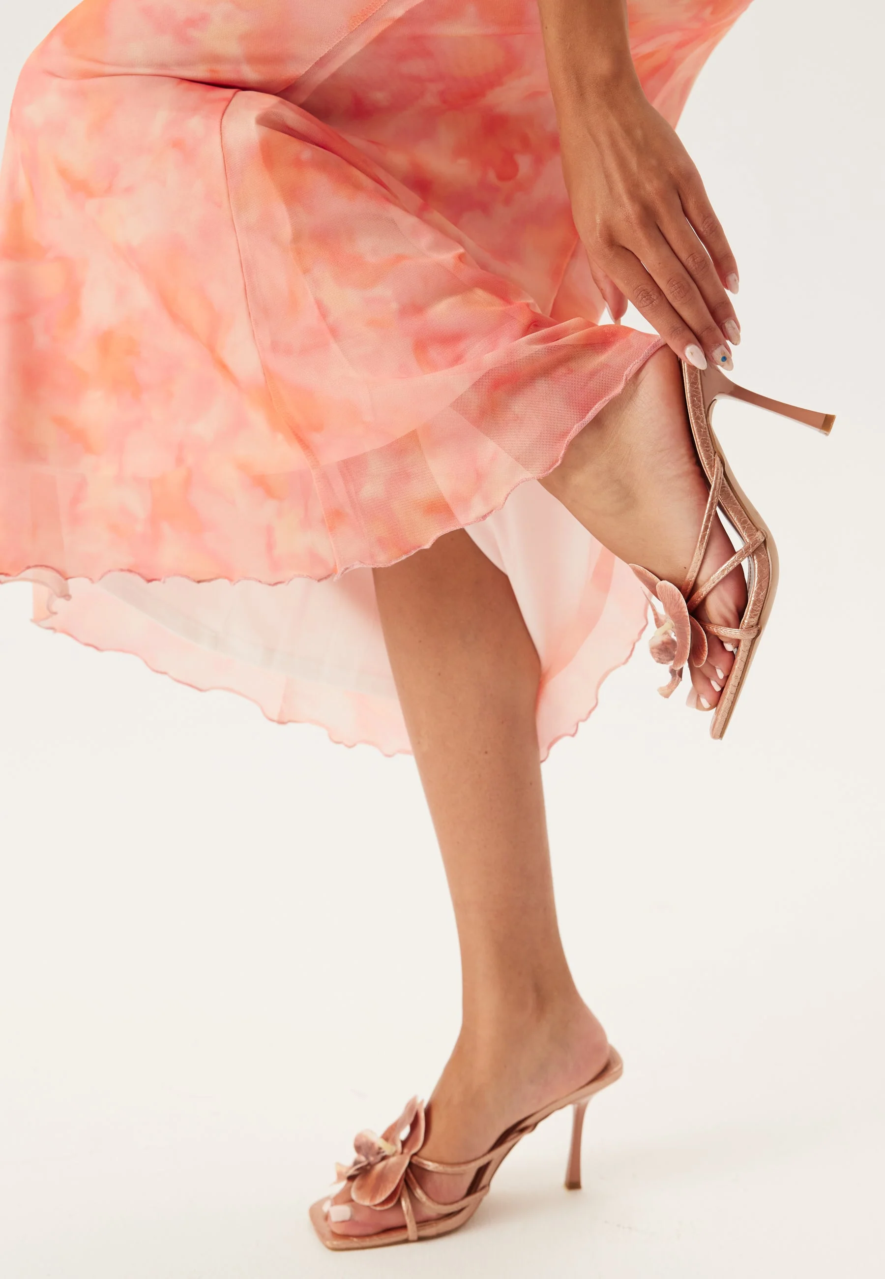 Cowl Neck Mesh Dress - Image 7