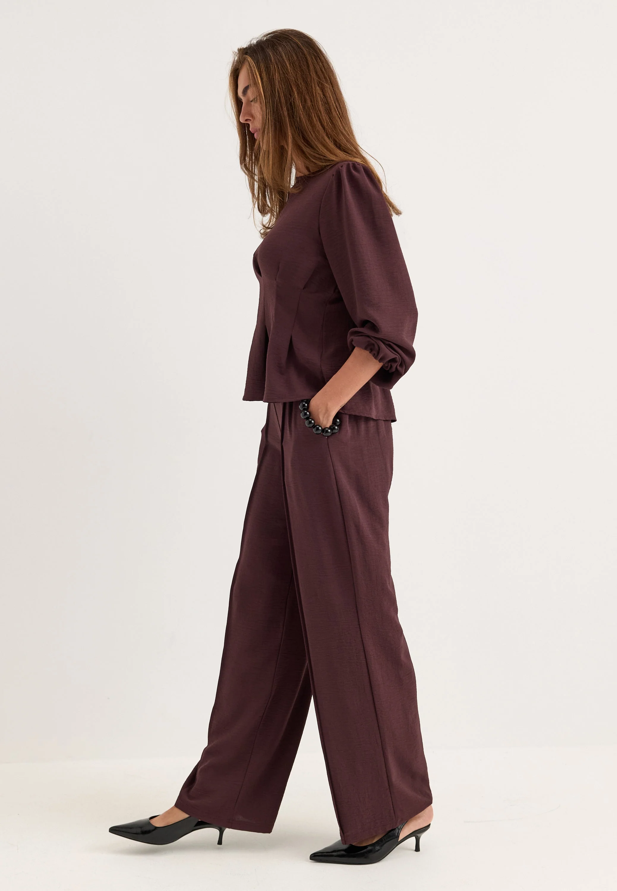 Crepe Front Seam Trousers - Image 2