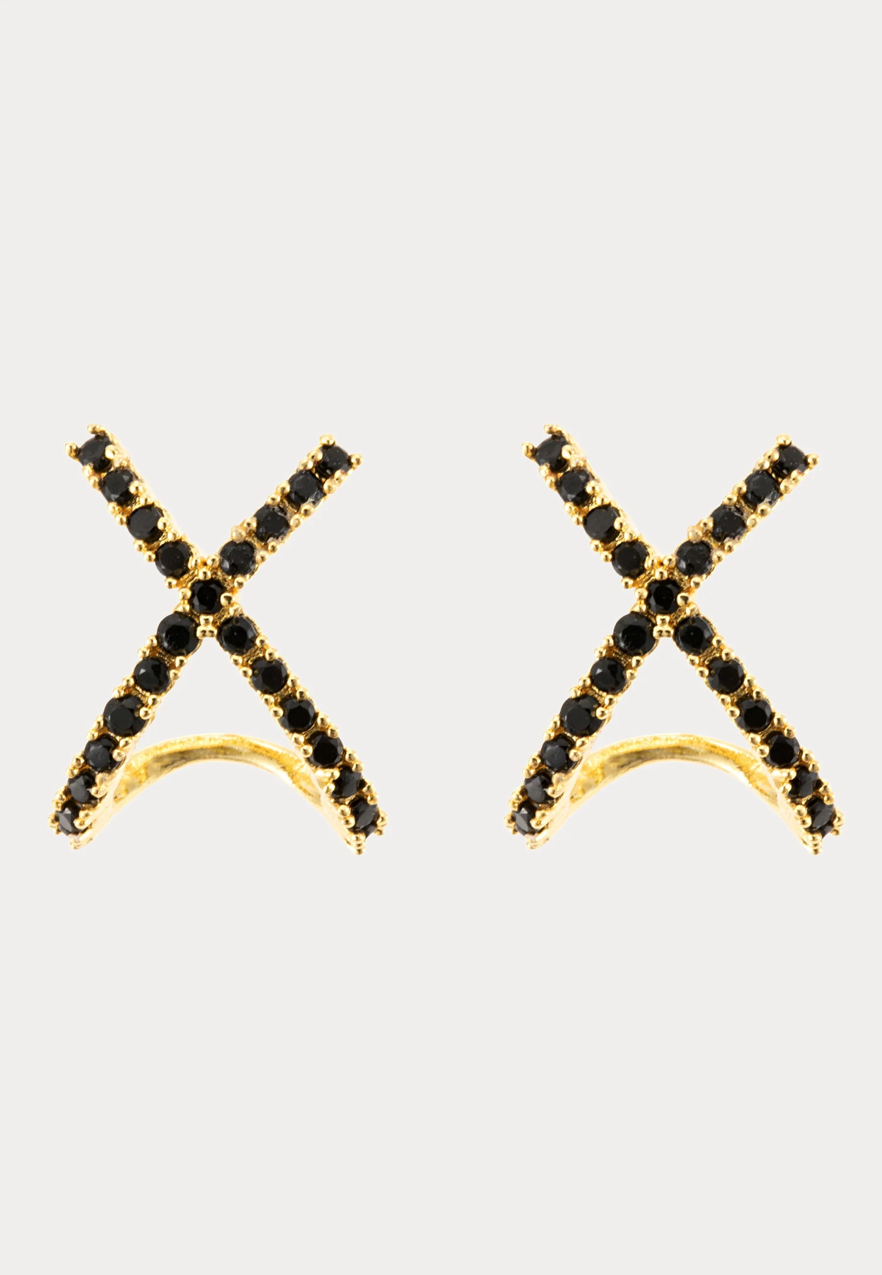 Cross Earring, Black Gold - Image 2