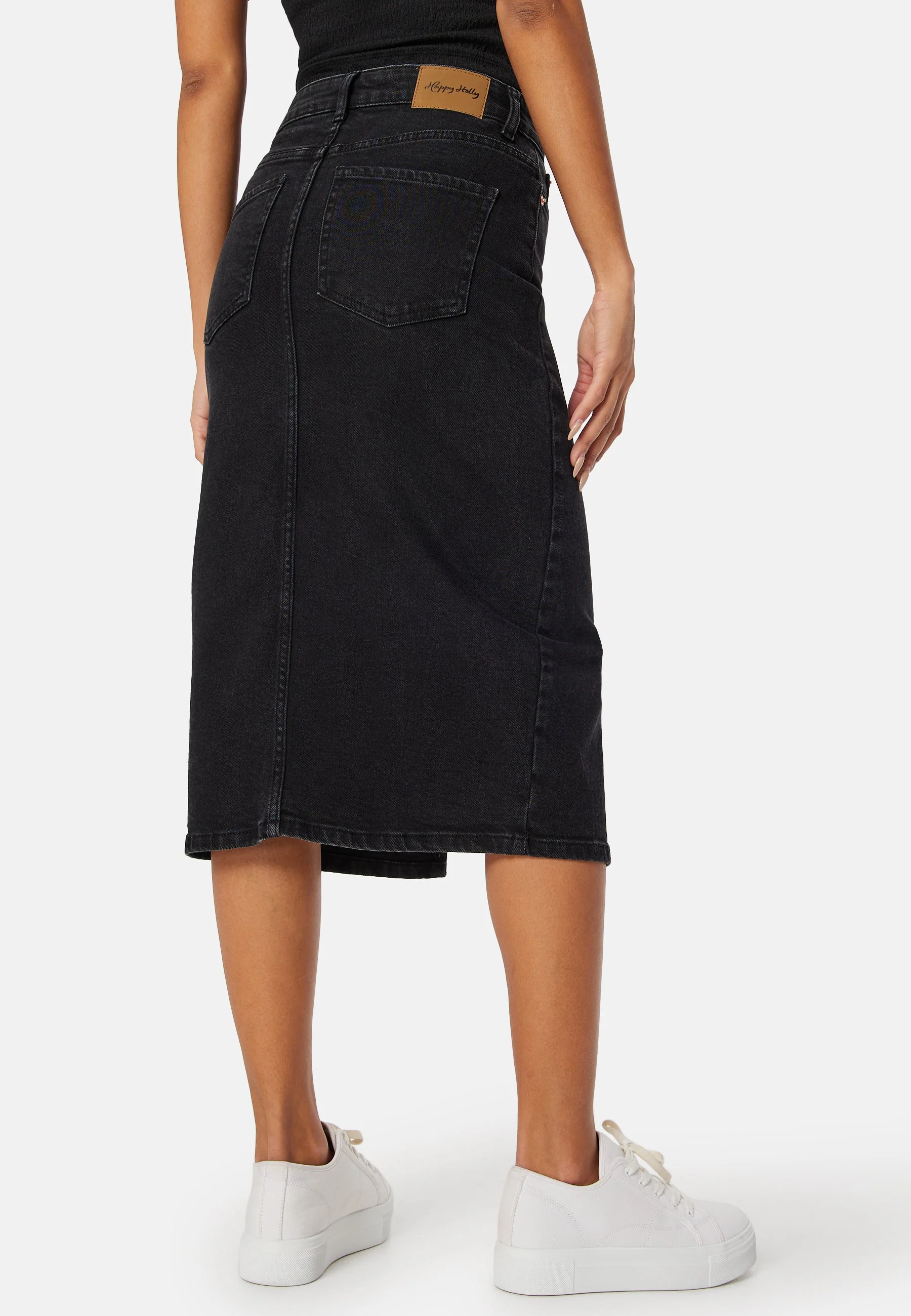 Denim Midi Slit Skirt - Image 3