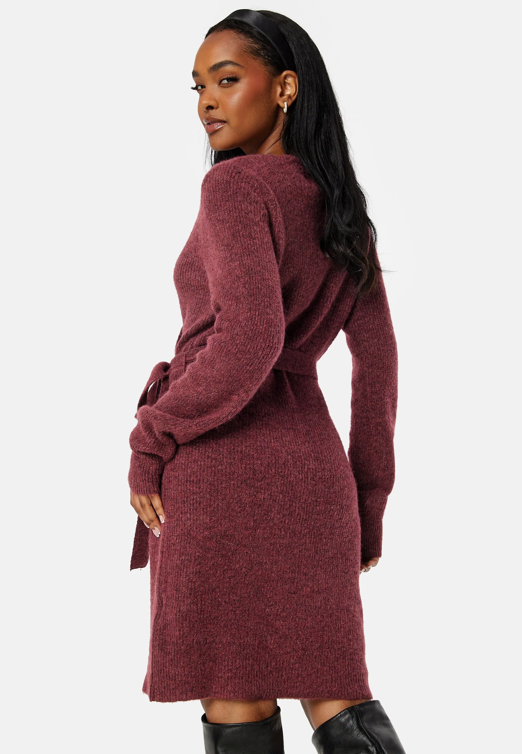 Ellen LS Wrap Knit Dress - Image 2
