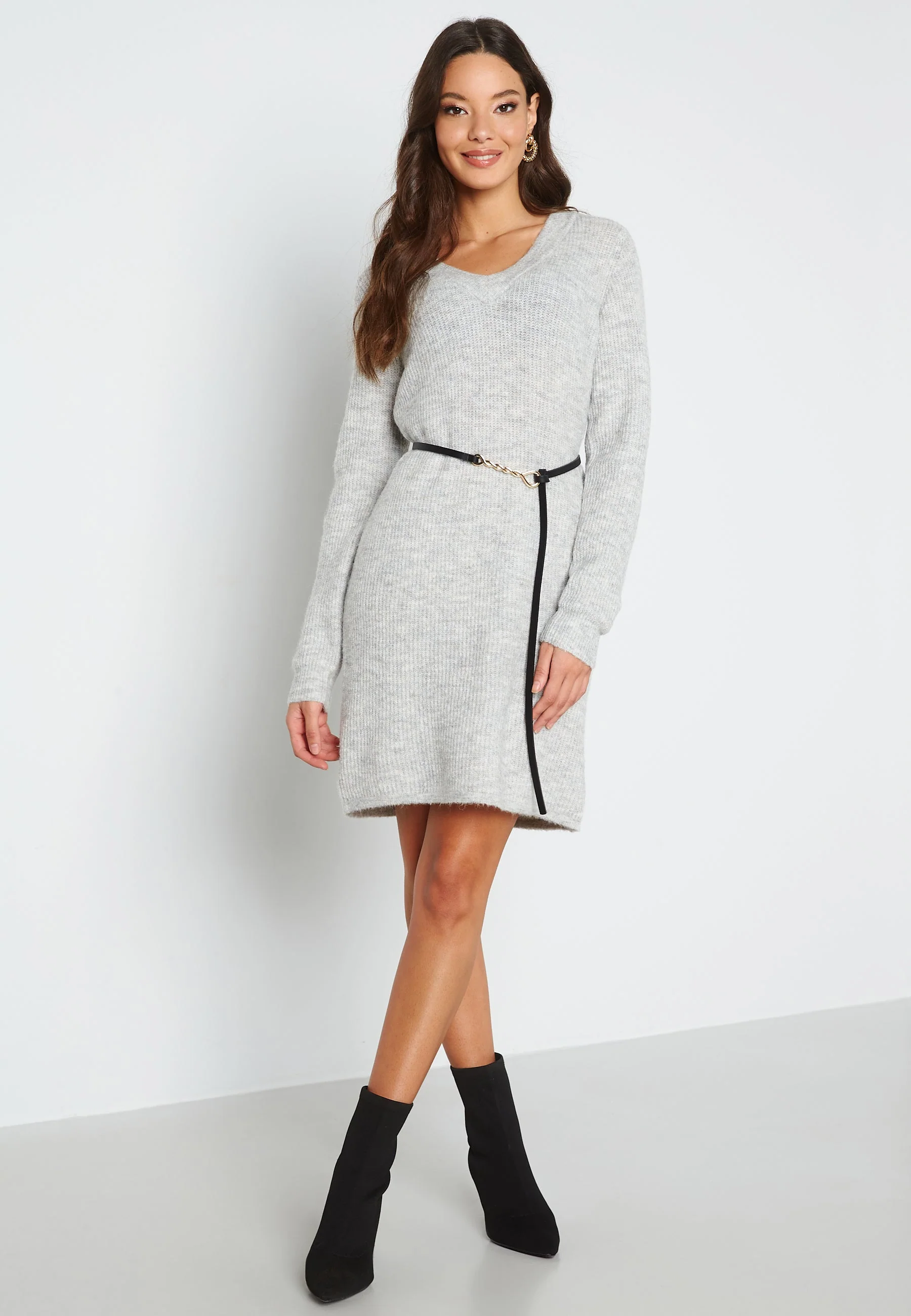 Ellen V-neck Knit Dress - Image 2