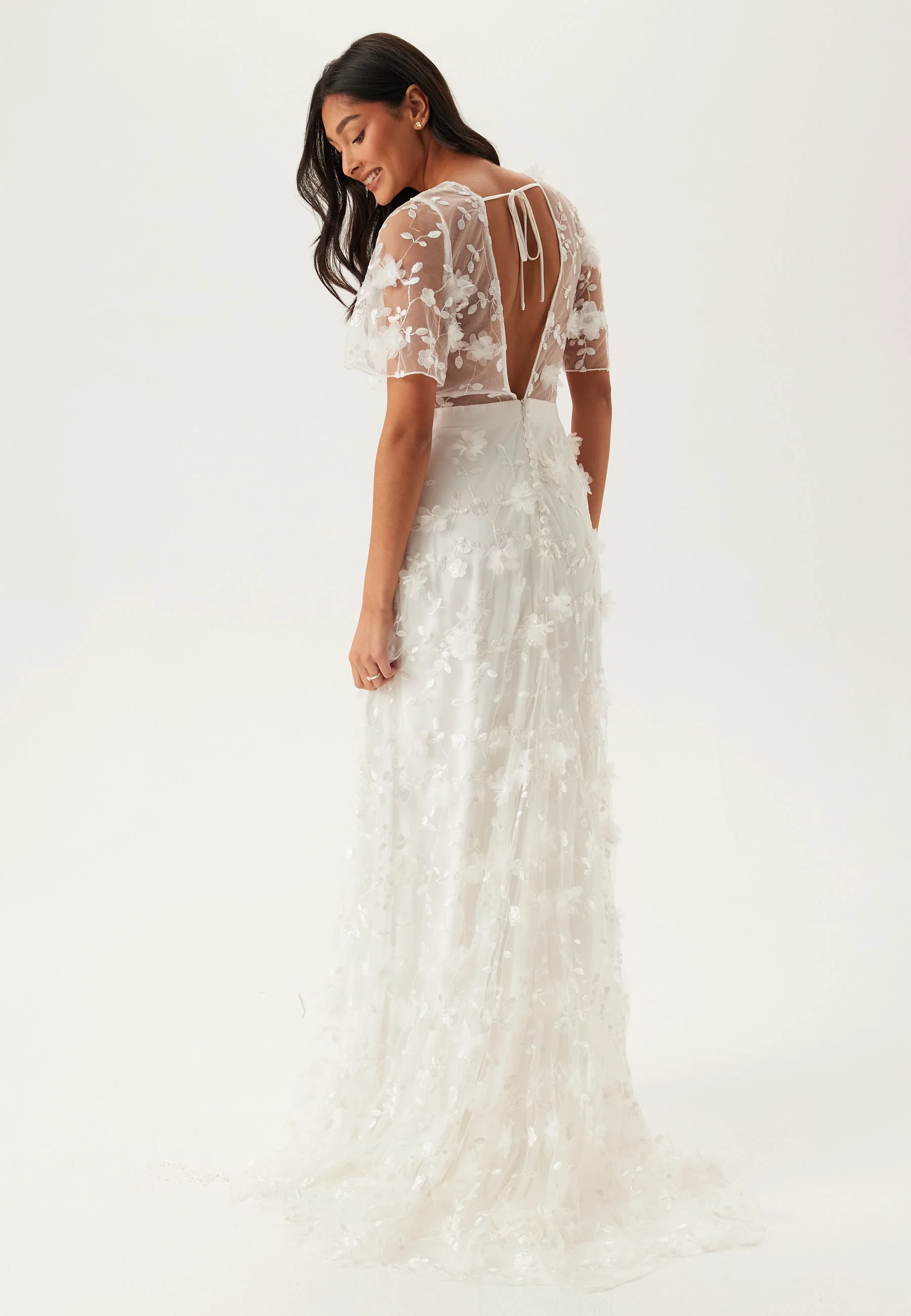 Embroidered Floral Wedding Gown - Image 2