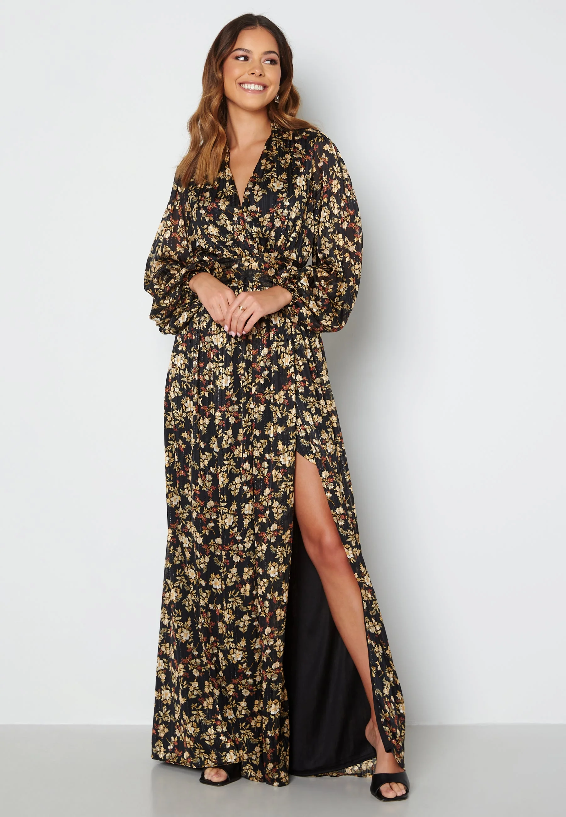 Floral Deep V Maxi Dress