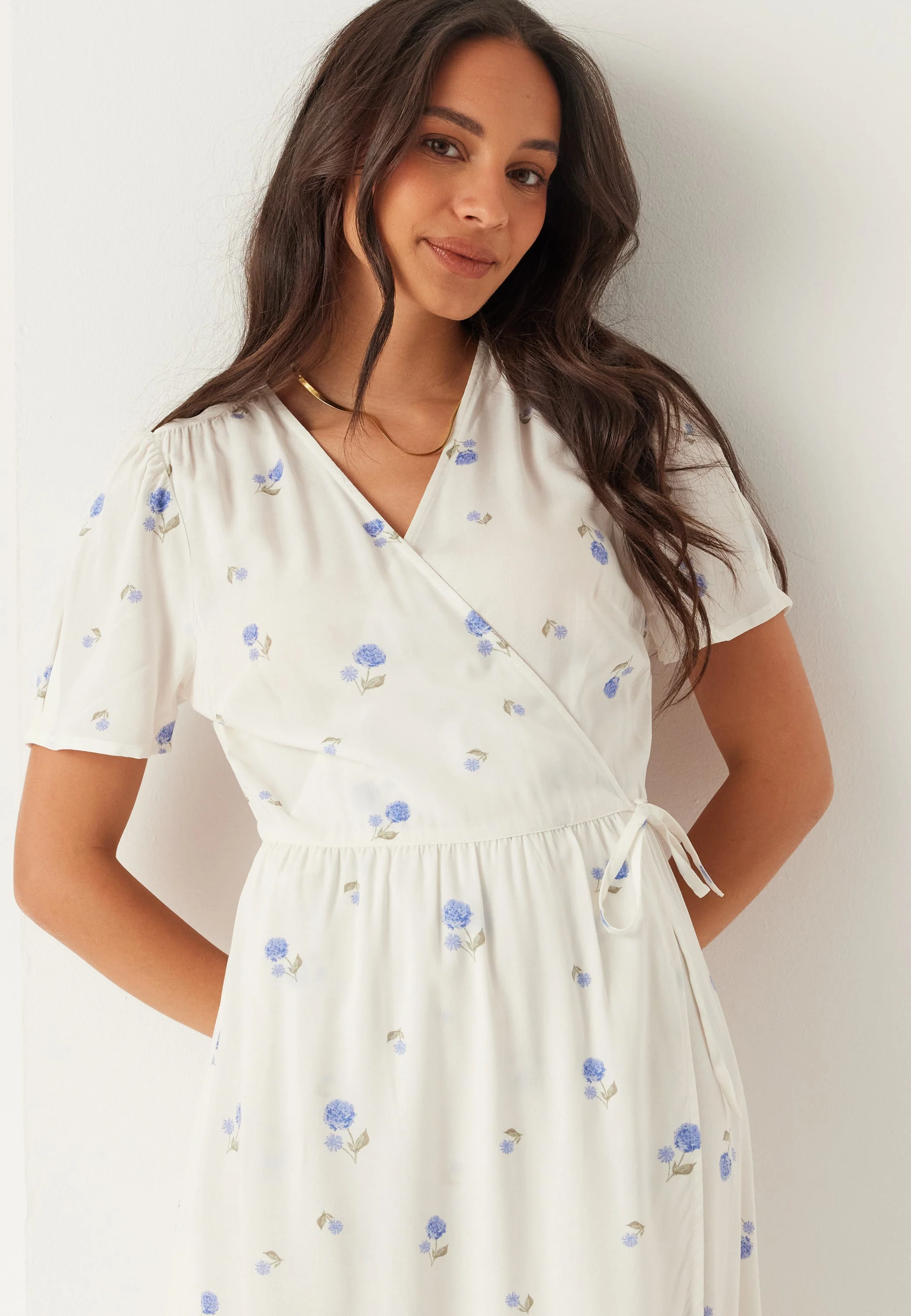Flounce Viscose Wrap Dress - Image 3