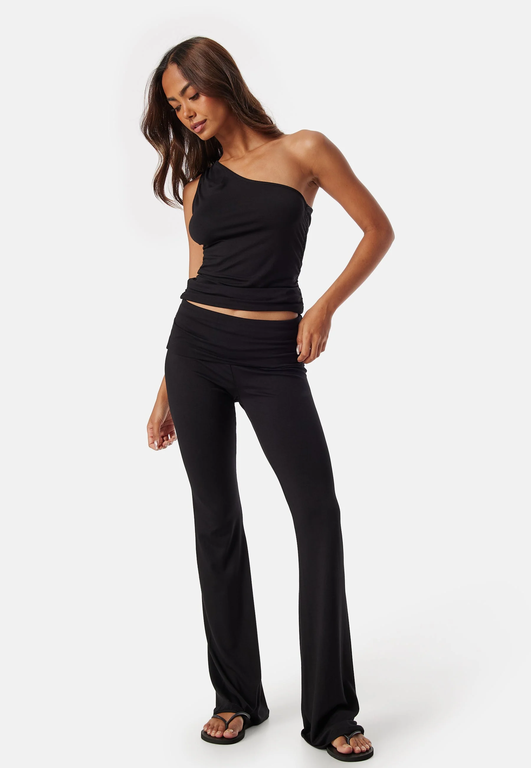 Fold Over Flared Trousers