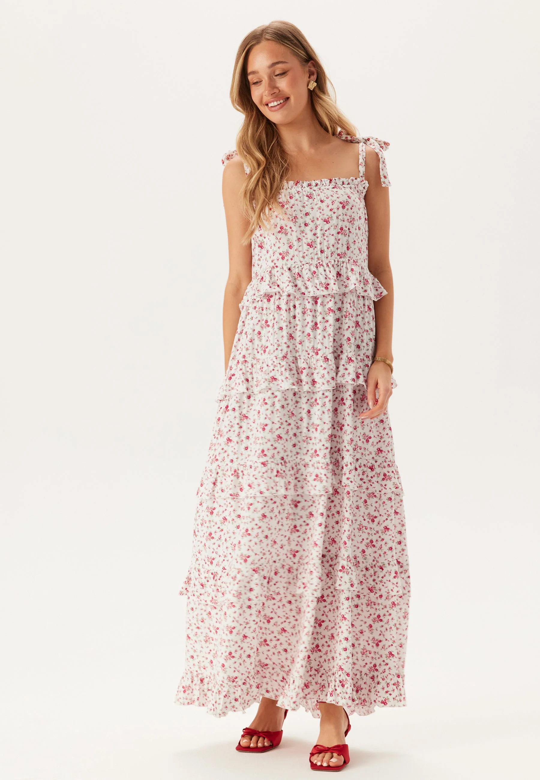 Frill Maxi Viscose Dress