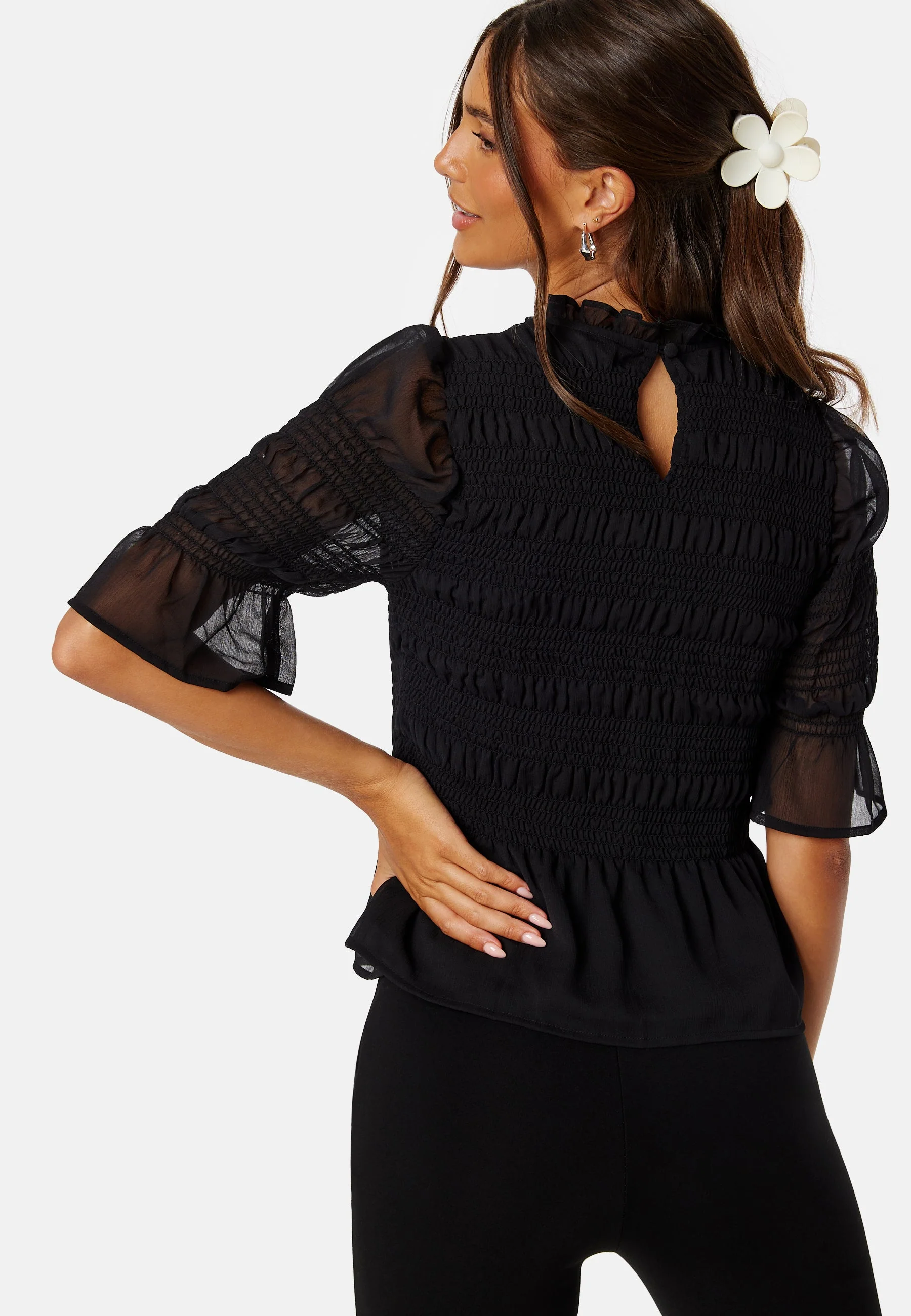 Frill Neck Smock Blouse - Image 2