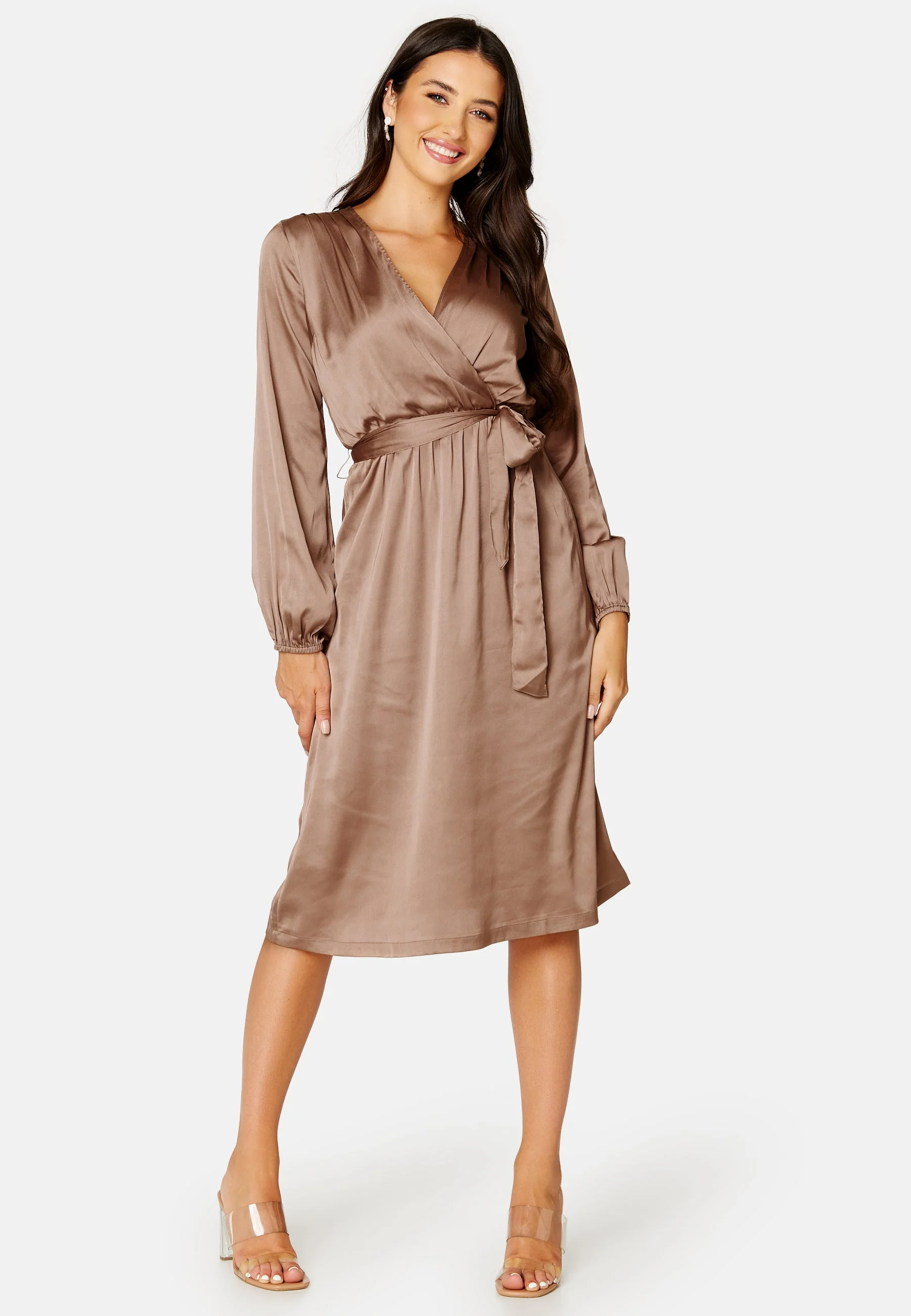 Gisele Satin Midi Dress