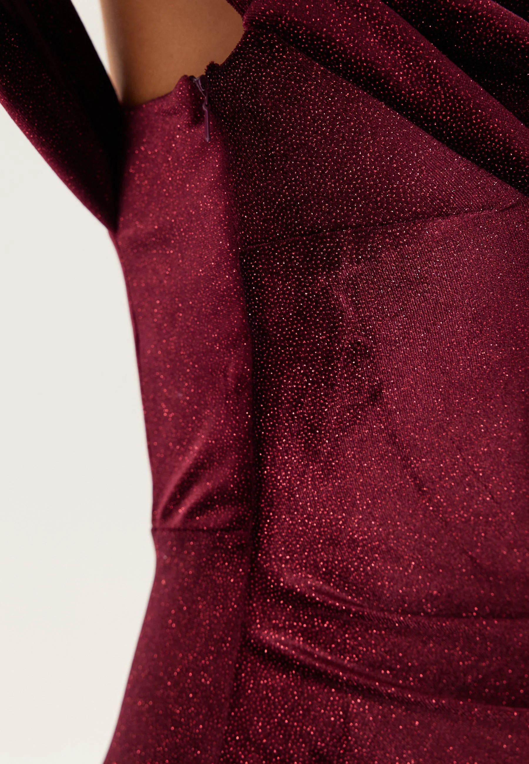 Glitter Velvet One Shoulder Maxi Dress - Image 5