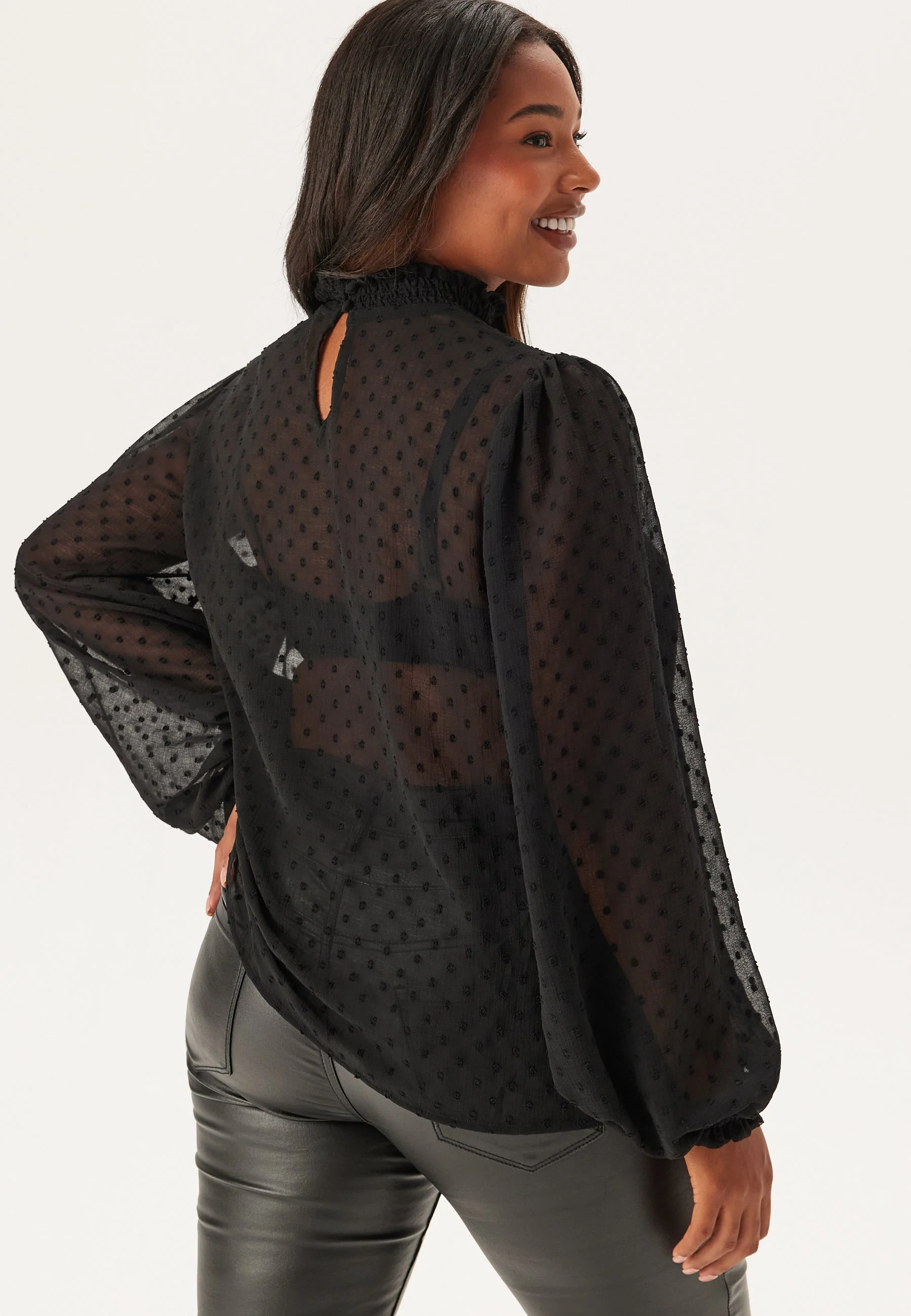 High Neck Dobby Blouse - Image 5