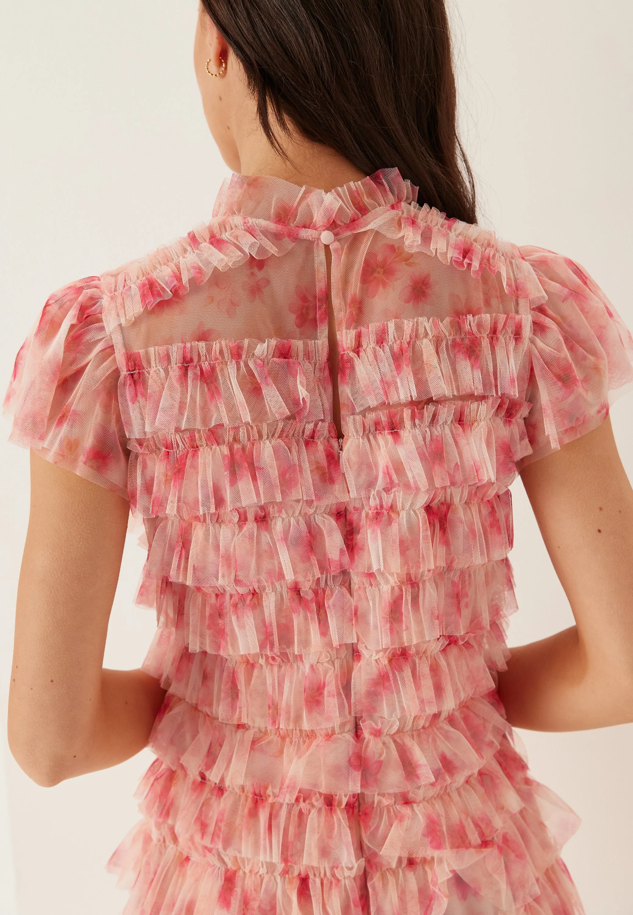 High Neck Tulle Frill Dress - Image 6