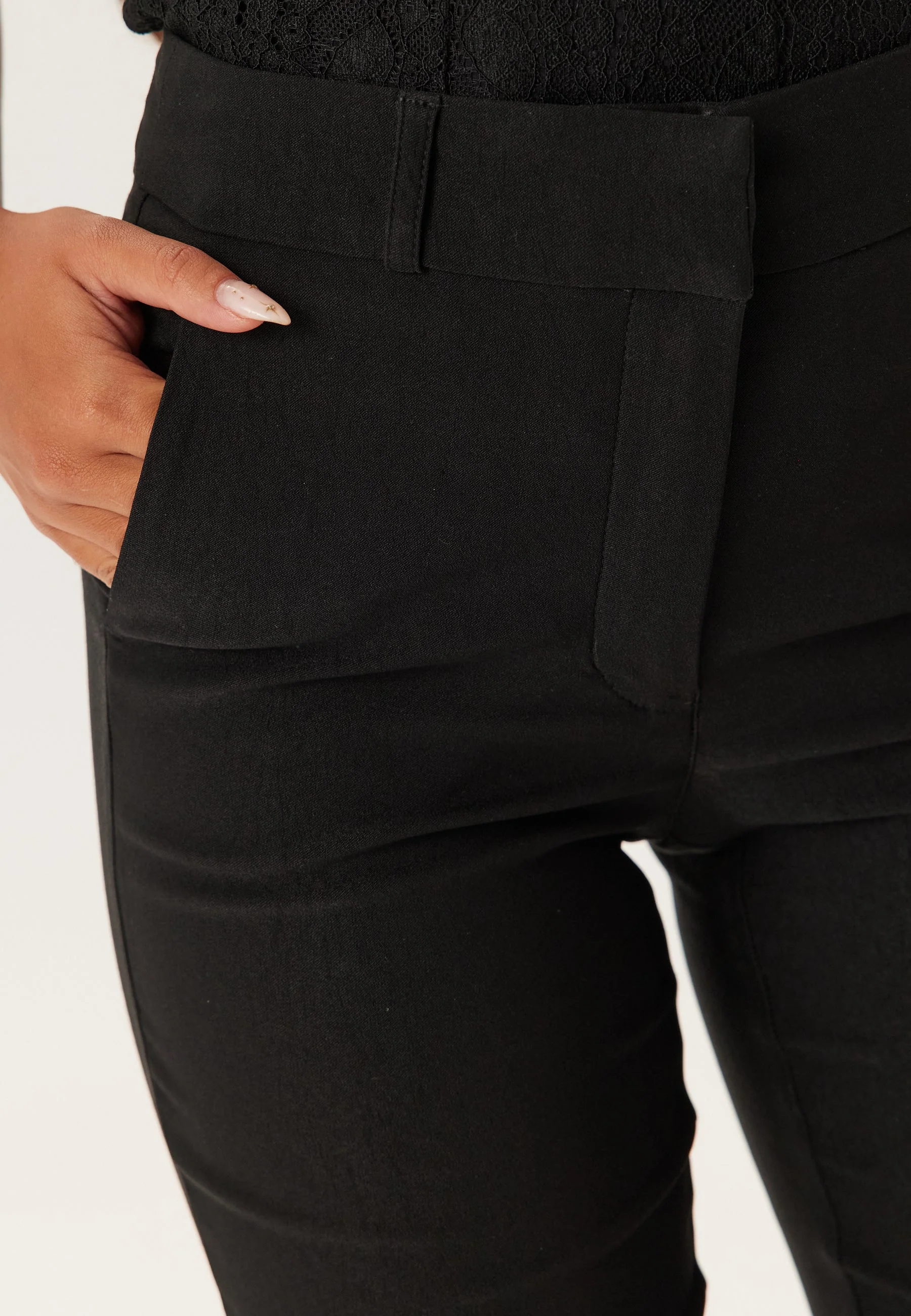 High Waist Stretchy Front Pocket Trousers - Image 3