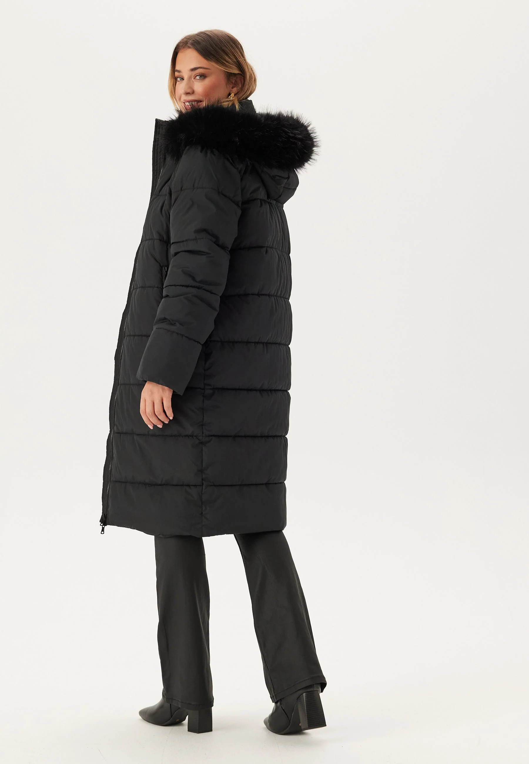 Hooded Padded Long Jacket - Image 3