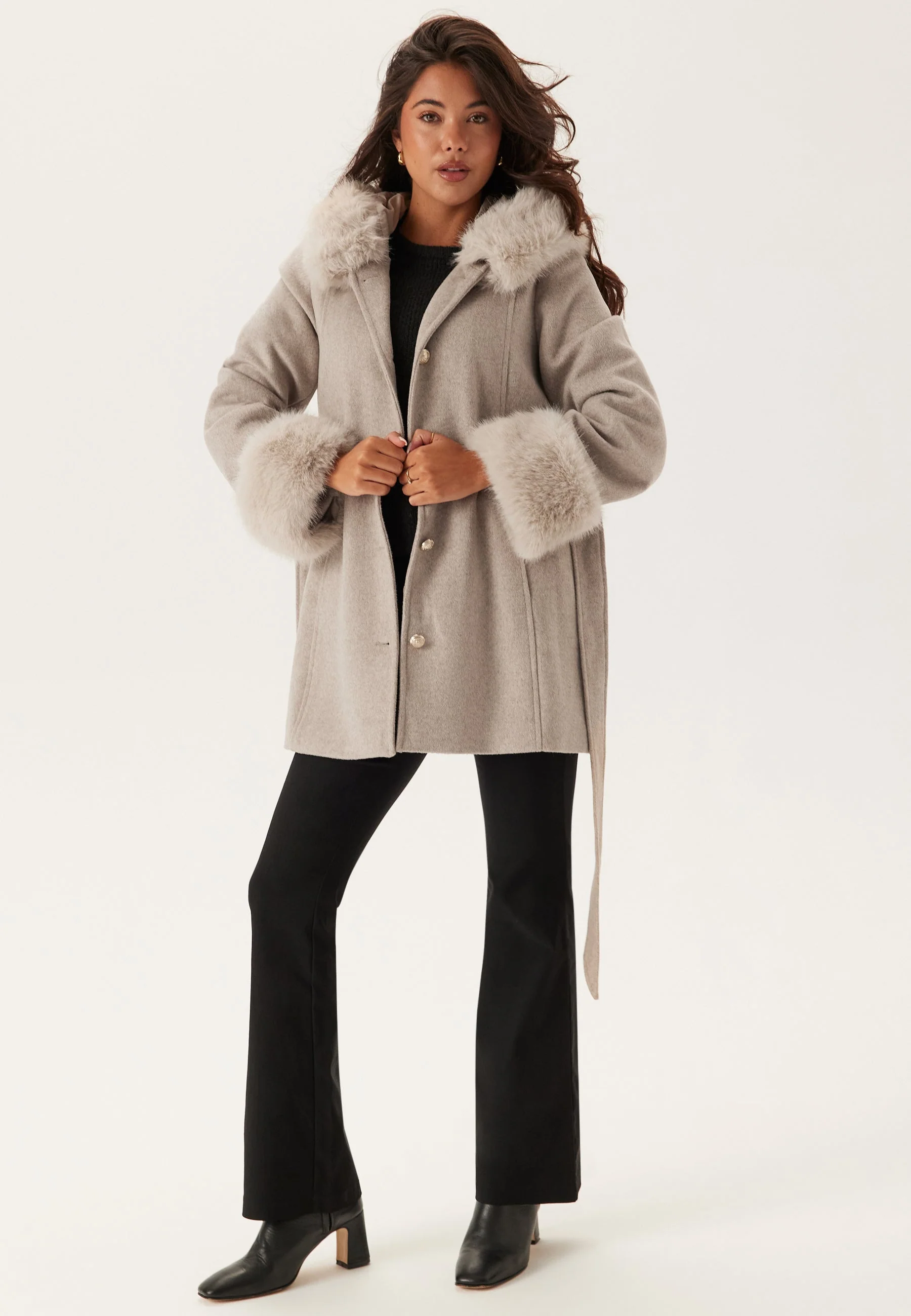 Hooded Wool Blend Coat - Image 5