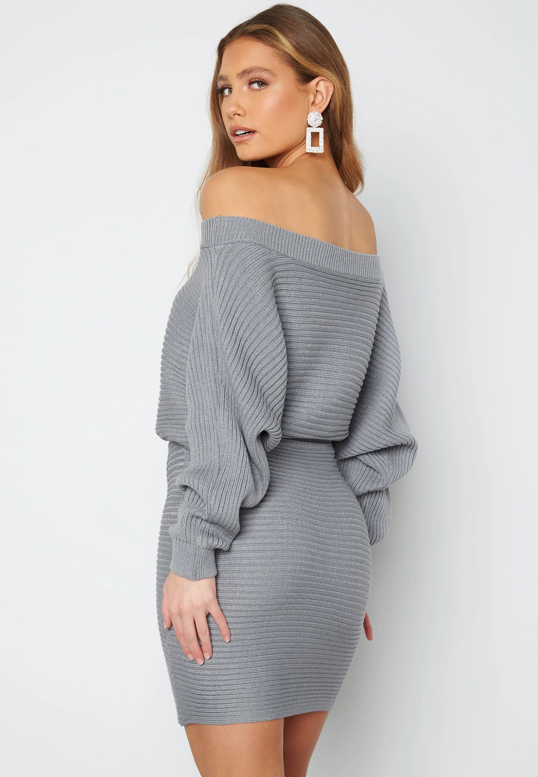 Imani knitted off shoulder dress - Image 3