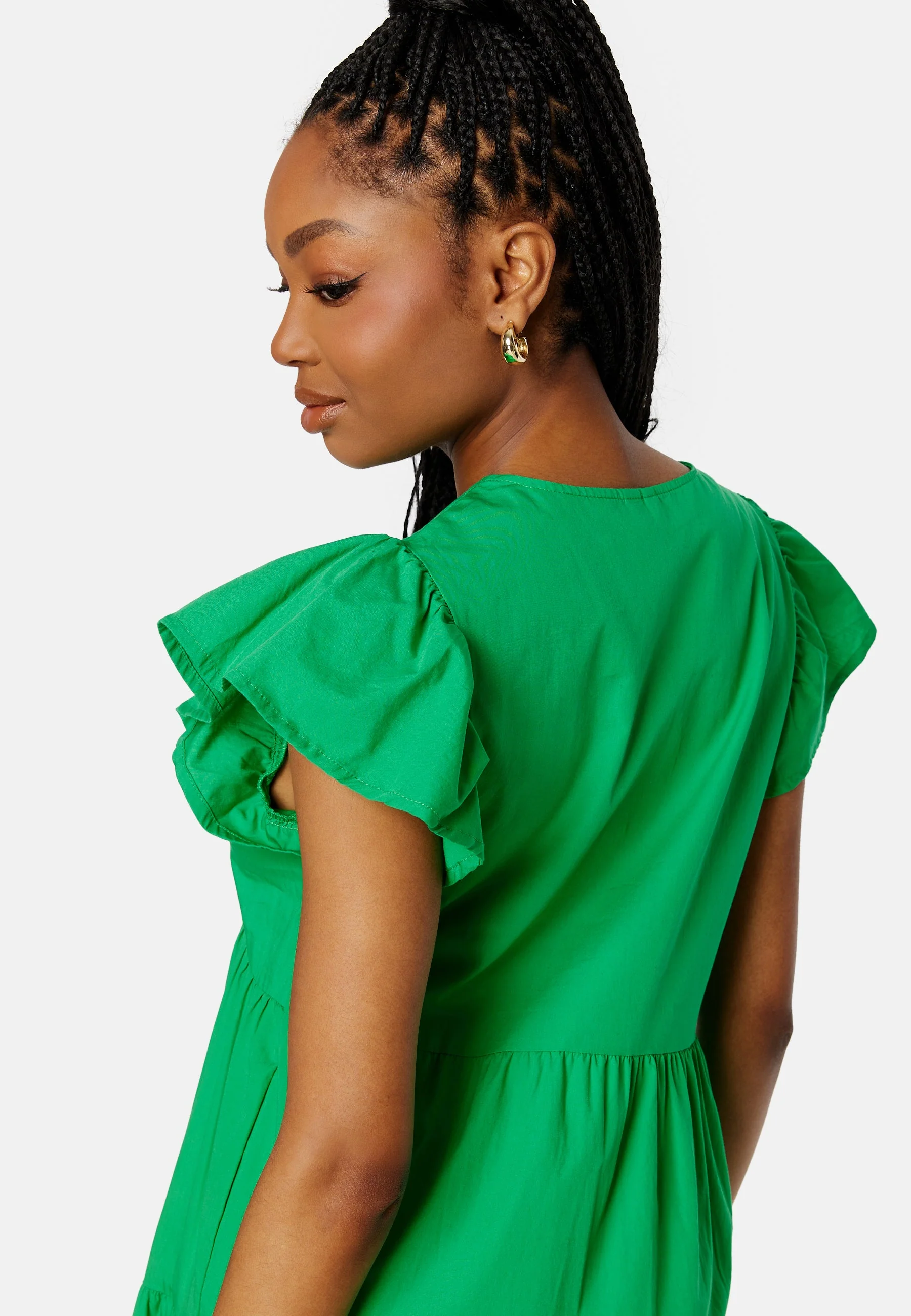 Jarlotte SS V-Neck Calf Slit Dress - Image 4
