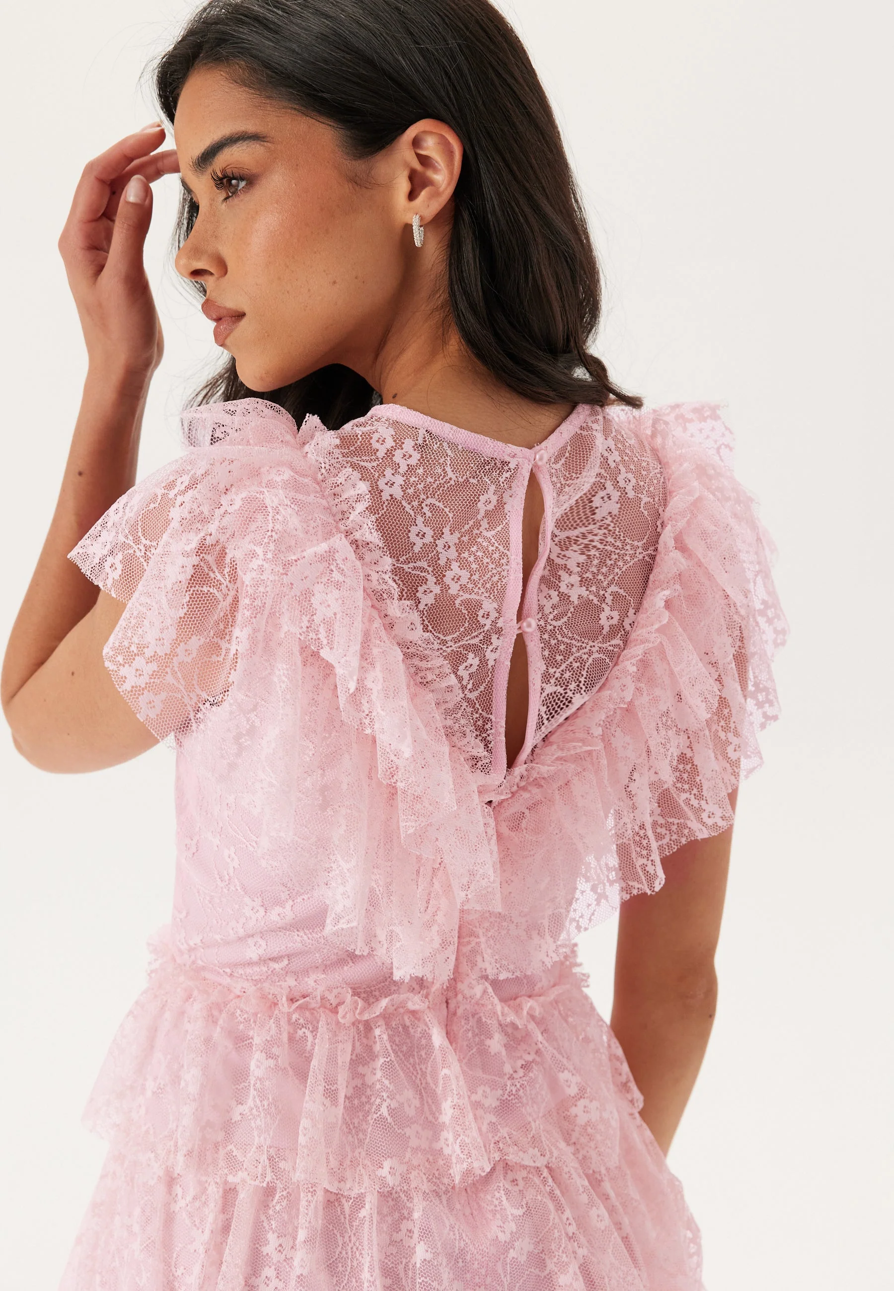 Lace Frill Short Dress - Image 6