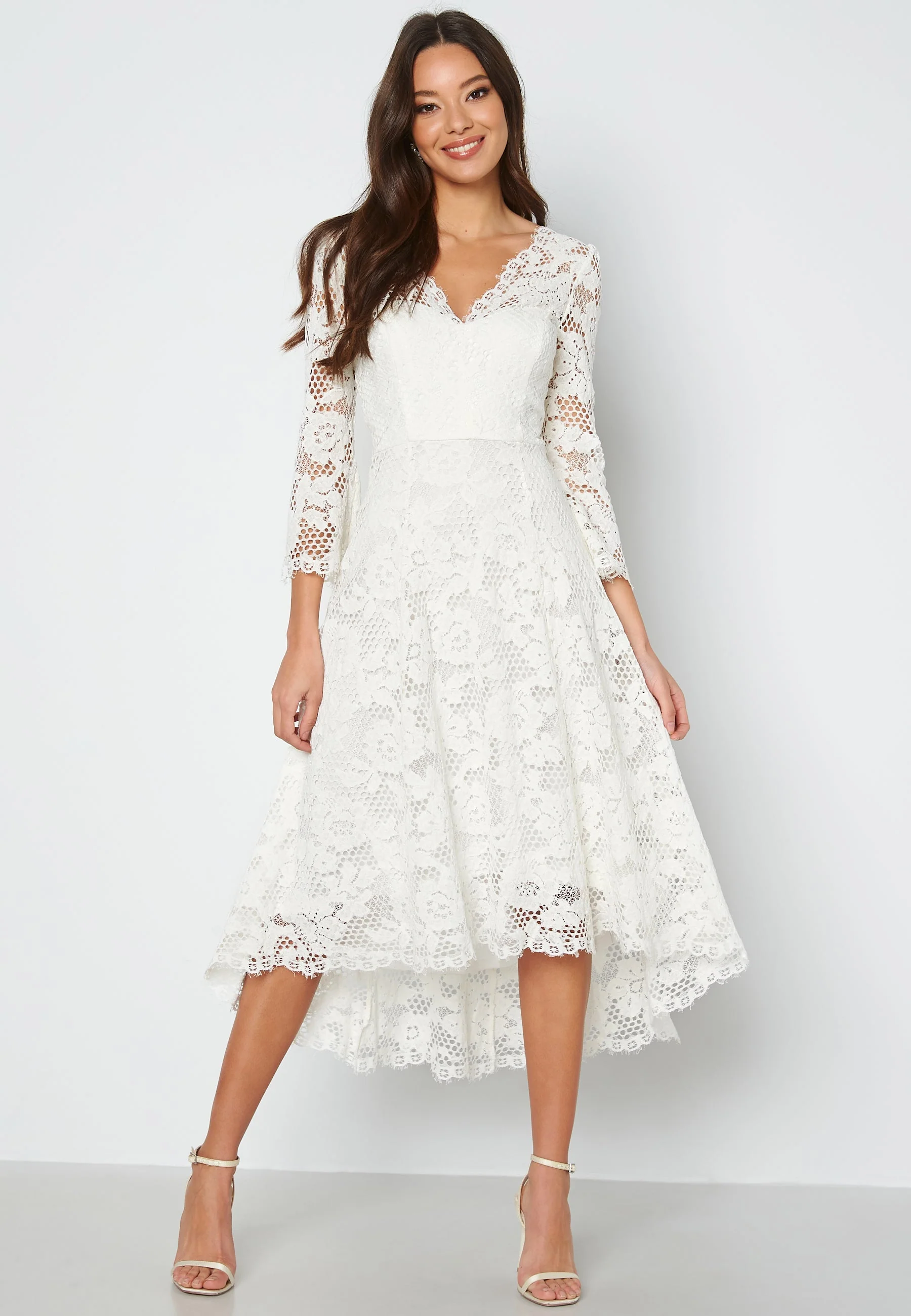 Lace High Low Midi Dress - Image 2