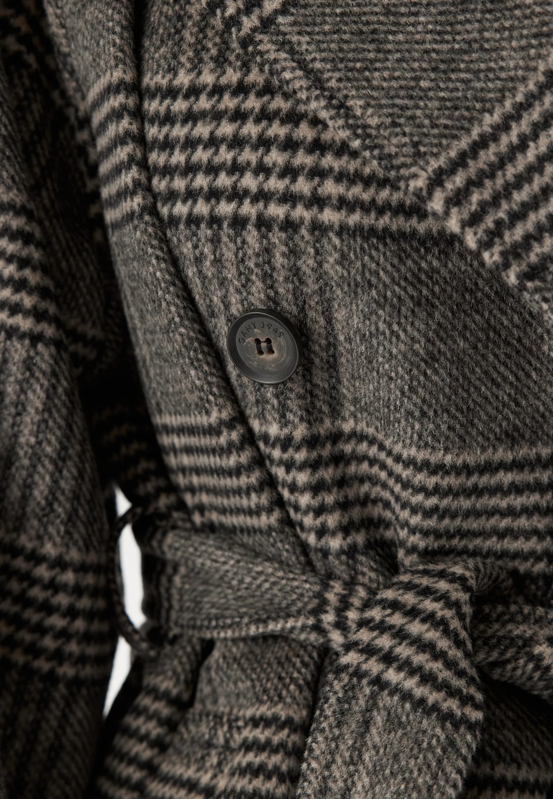 Large Checked Wool Trench Coat - Image 5
